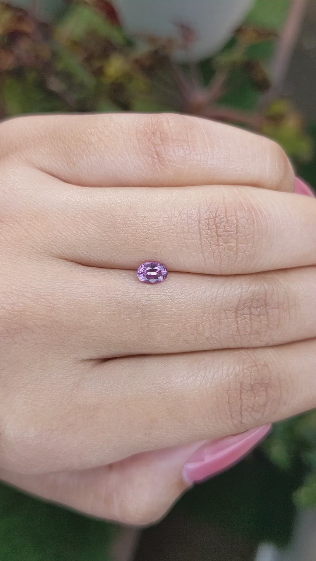 0.49 Ct. Pinkish Purple Sapphire from Ceylon (Sri Lanka) Size Video