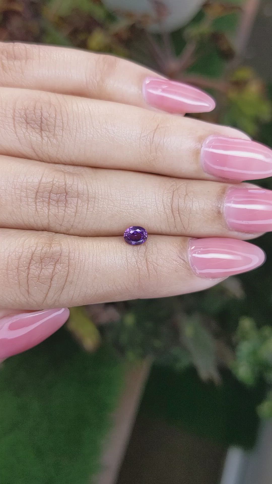 0.62 Ct. Pinkish Purple Sapphire from Ceylon (Sri Lanka) Size Video