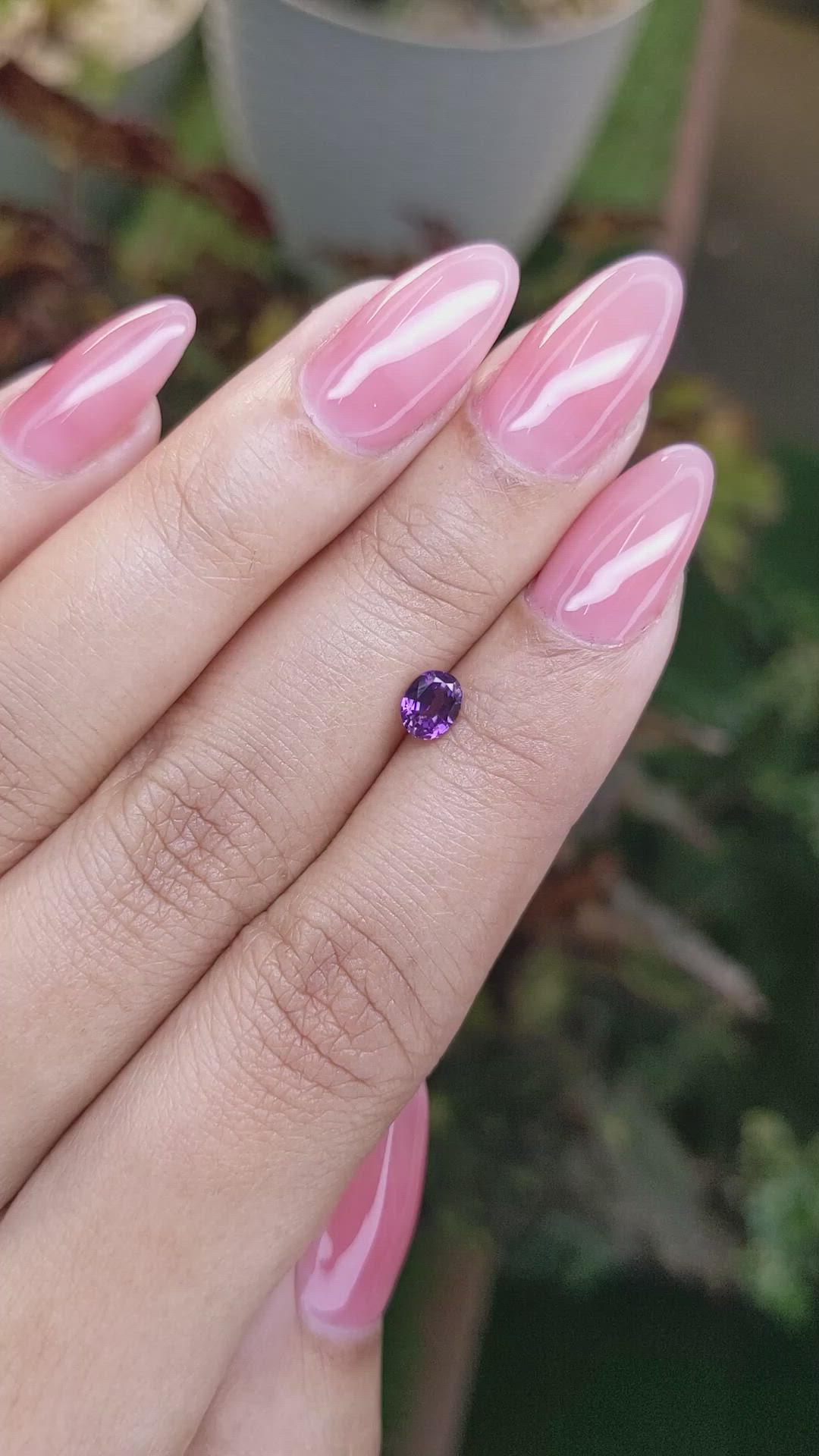 0.62 Ct. Pinkish Purple Sapphire from Ceylon (Sri Lanka) Size Video