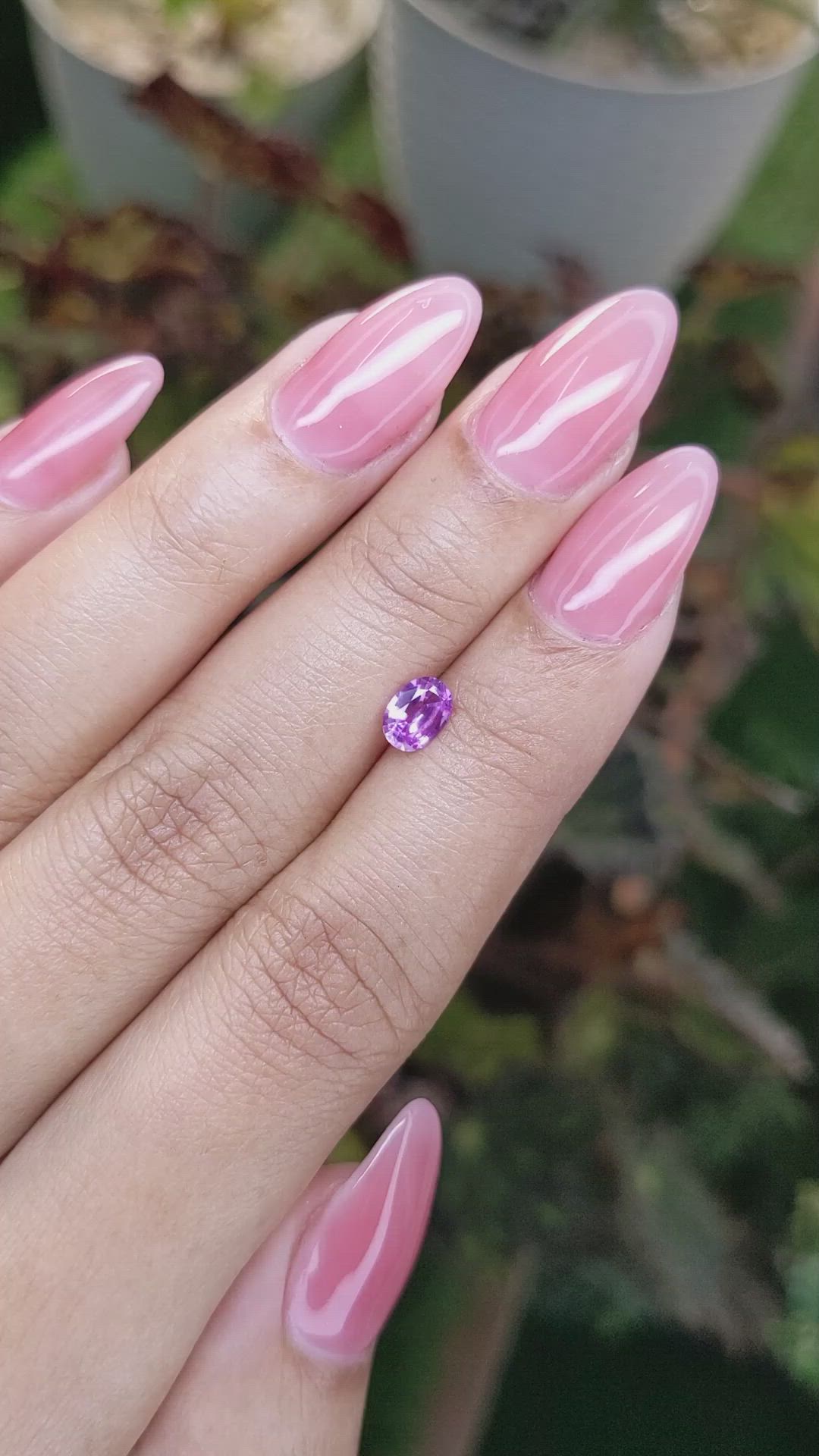 0.58 Ct. Pinkish Purple Sapphire from Ceylon (Sri Lanka) Size Video
