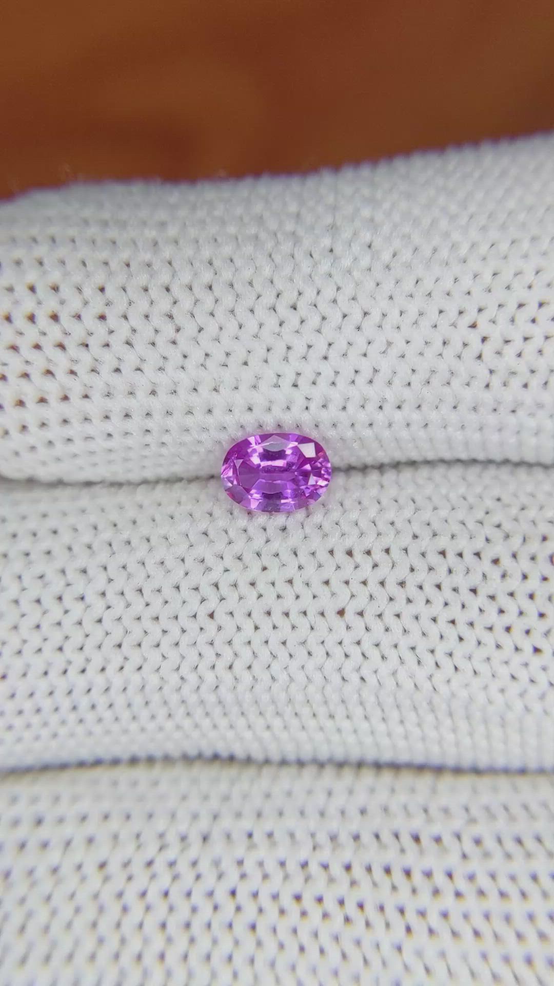 0.58 Ct. Pinkish Purple Sapphire from Ceylon (Sri Lanka) Size Video