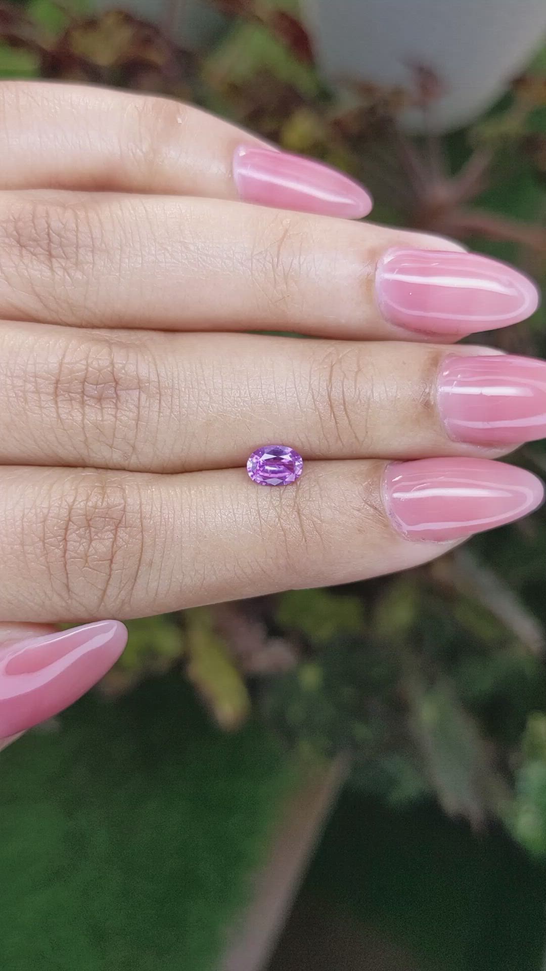 0.58 Ct. Pinkish Purple Sapphire from Ceylon (Sri Lanka) Size Video