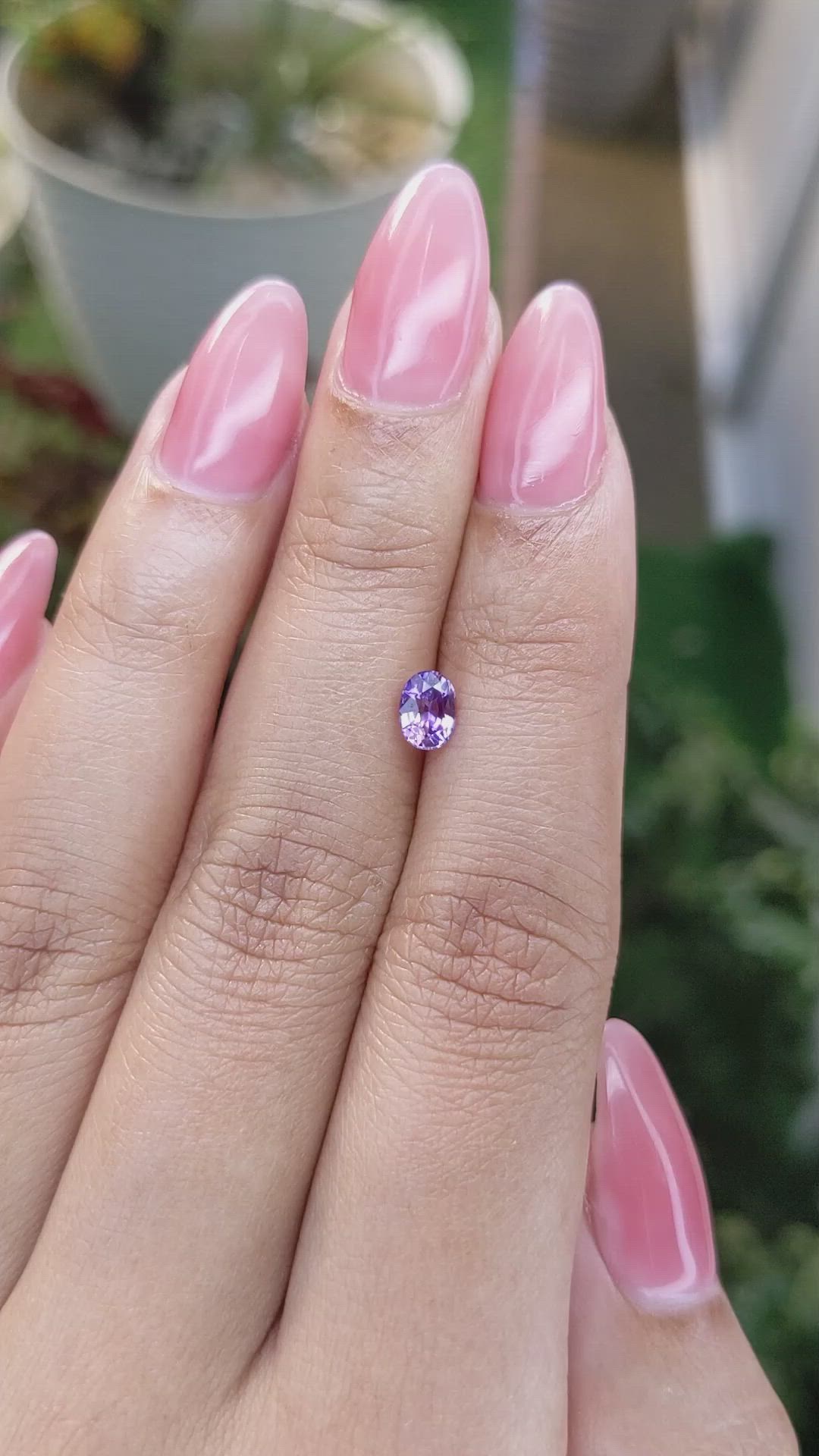 0.60 Ct. Pinkish Purple Sapphire from Ceylon (Sri Lanka) Size Video