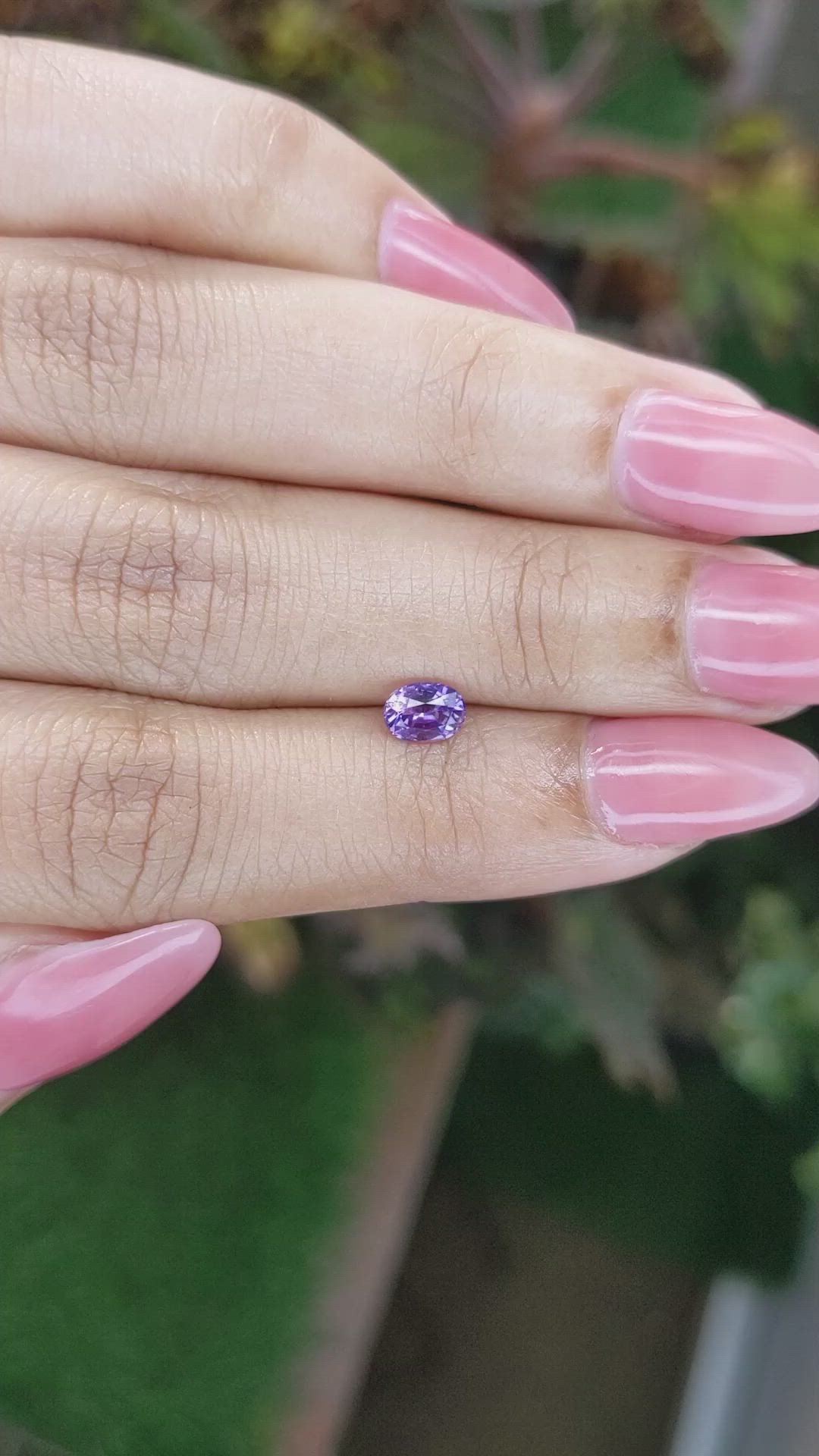 0.60 Ct. Pinkish Purple Sapphire from Ceylon (Sri Lanka) Size Video