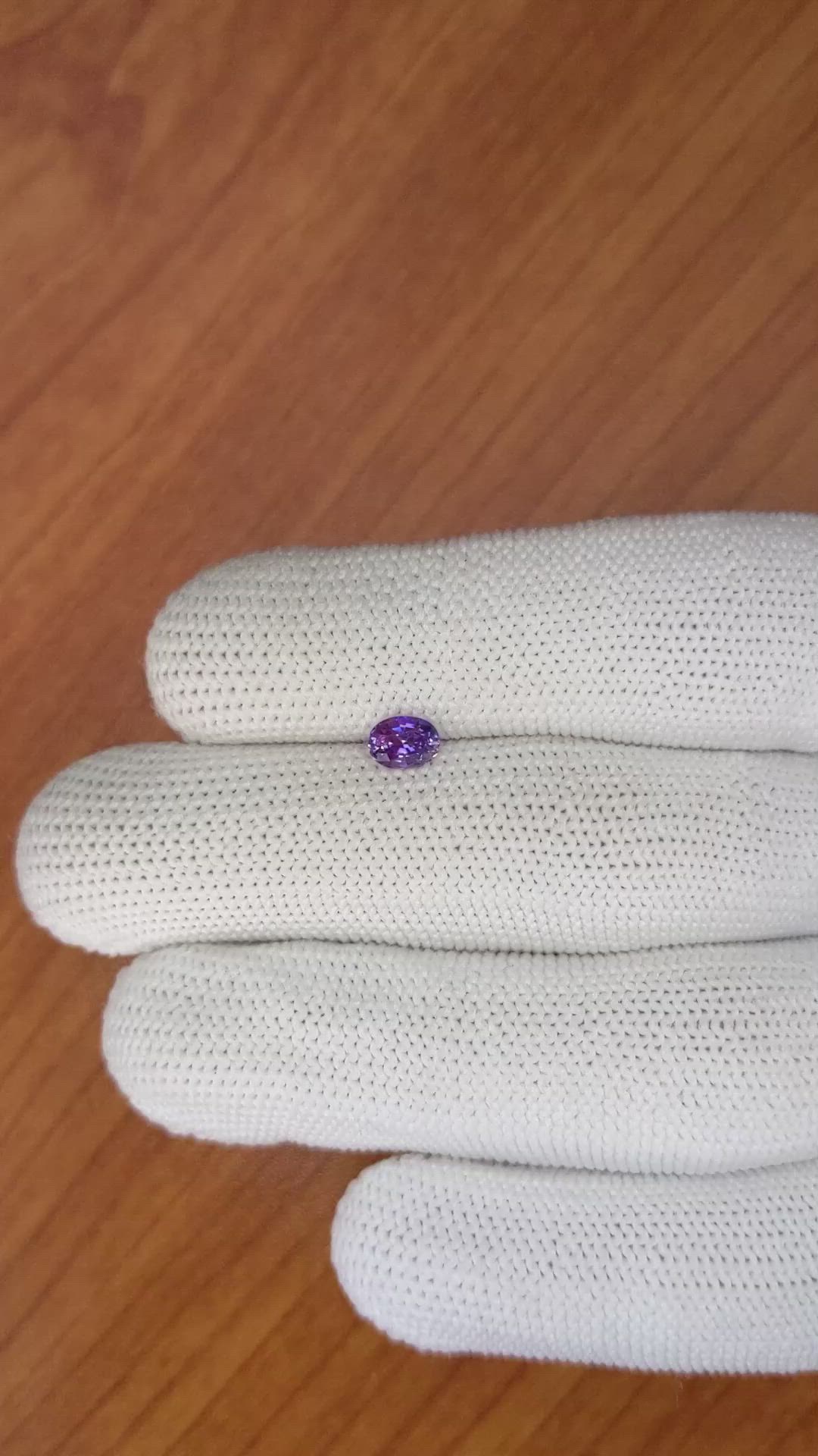 0.60 Ct. Pinkish Purple Sapphire from Ceylon (Sri Lanka) Size Video