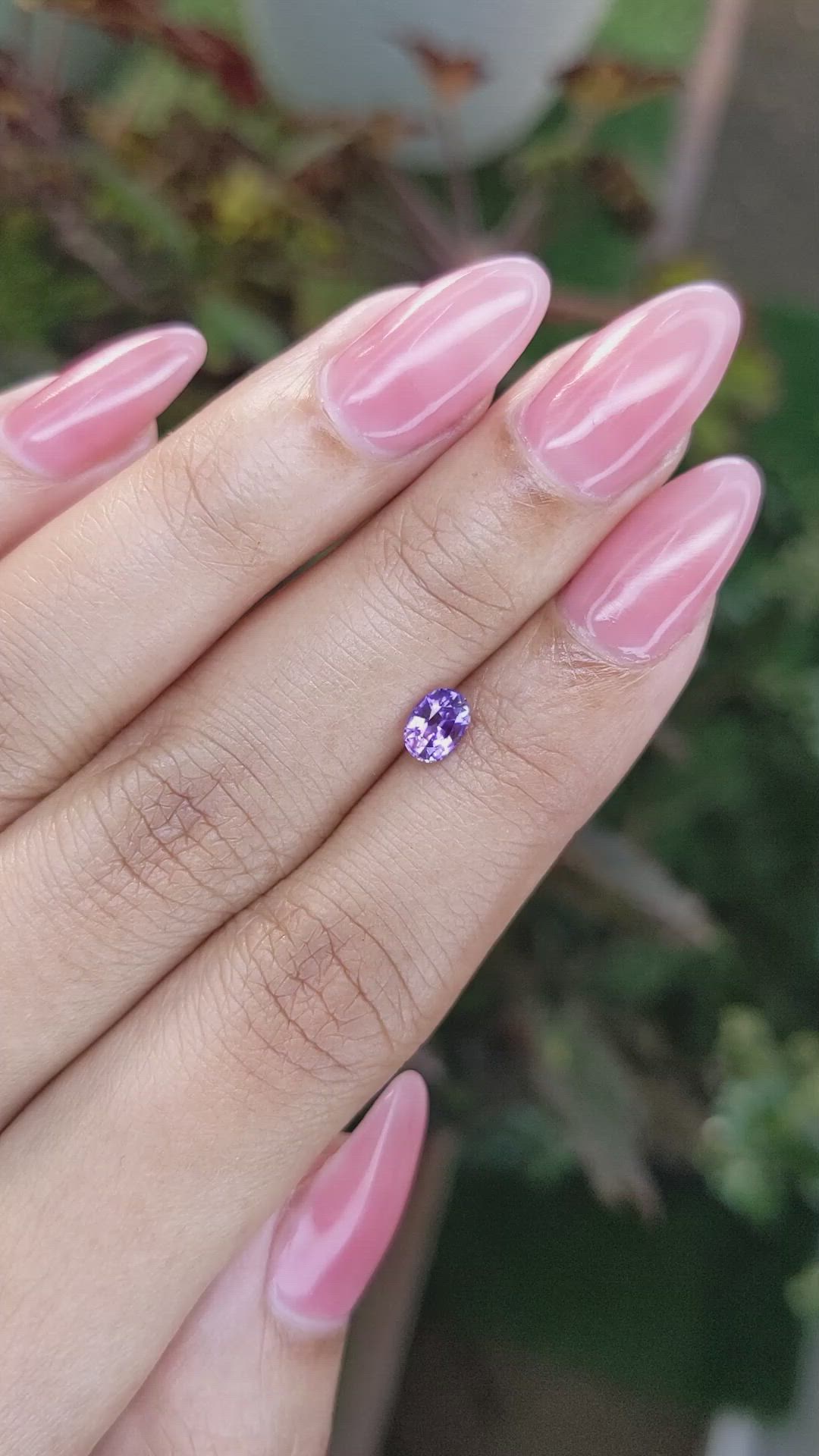 0.60 Ct. Pinkish Purple Sapphire from Ceylon (Sri Lanka) Size Video