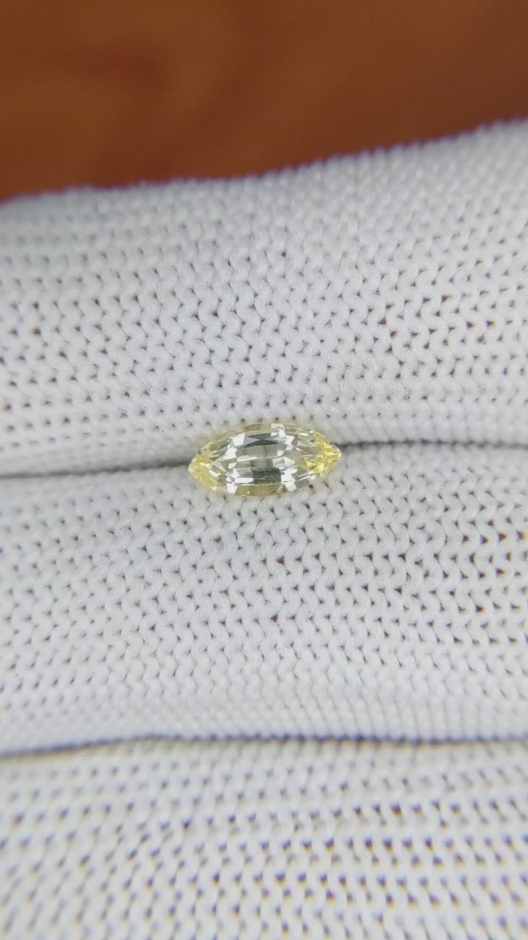 0.86 Ct. Yellow Sapphire from Ceylon (Sri Lanka) Size Video