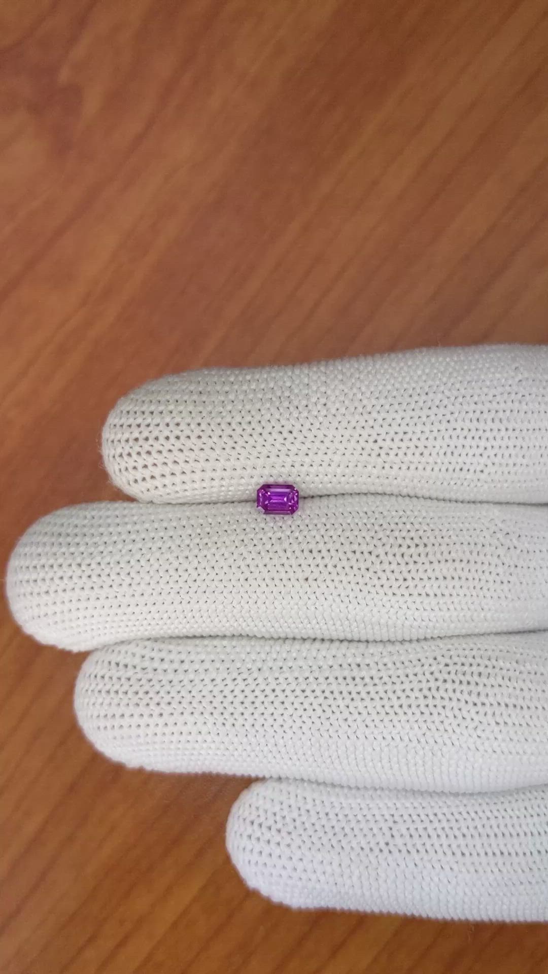 0.56 Ct. Pinkish Purple Sapphire from Ceylon (Sri Lanka) Size Video