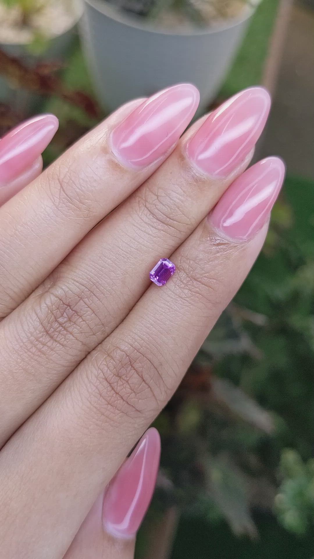 0.56 Ct. Pinkish Purple Sapphire from Ceylon (Sri Lanka) Size Video
