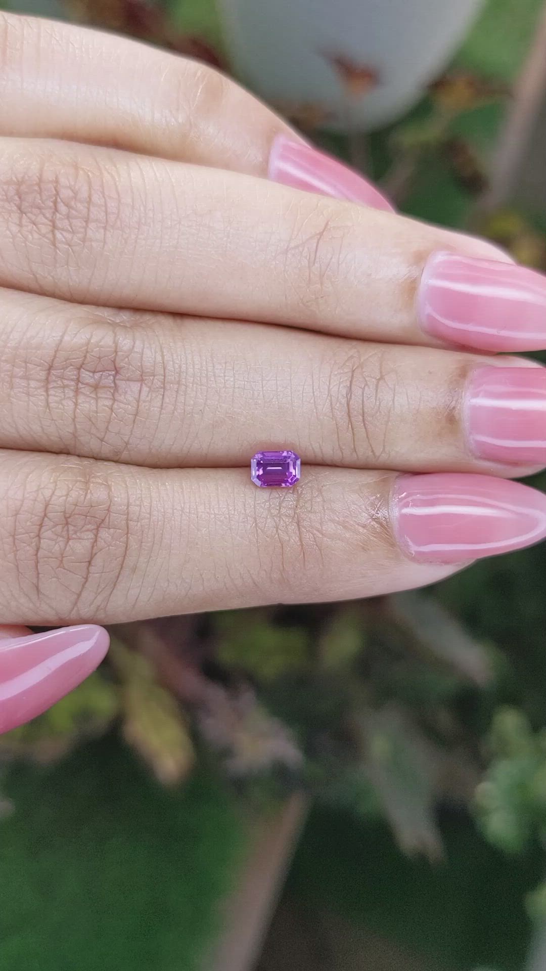 0.56 Ct. Pinkish Purple Sapphire from Ceylon (Sri Lanka) Size Video