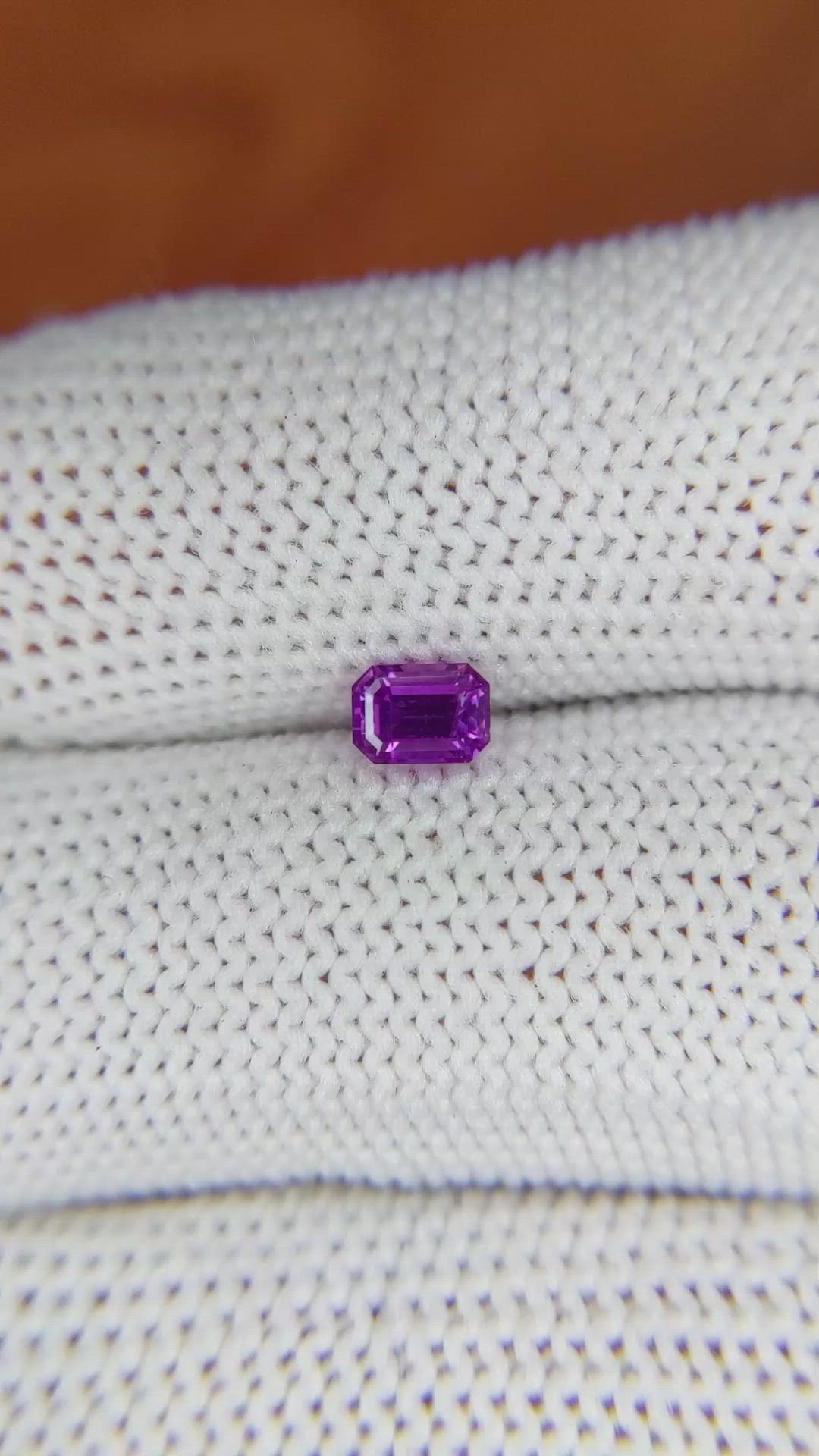0.56 Ct. Pinkish Purple Sapphire from Ceylon (Sri Lanka) Size Video