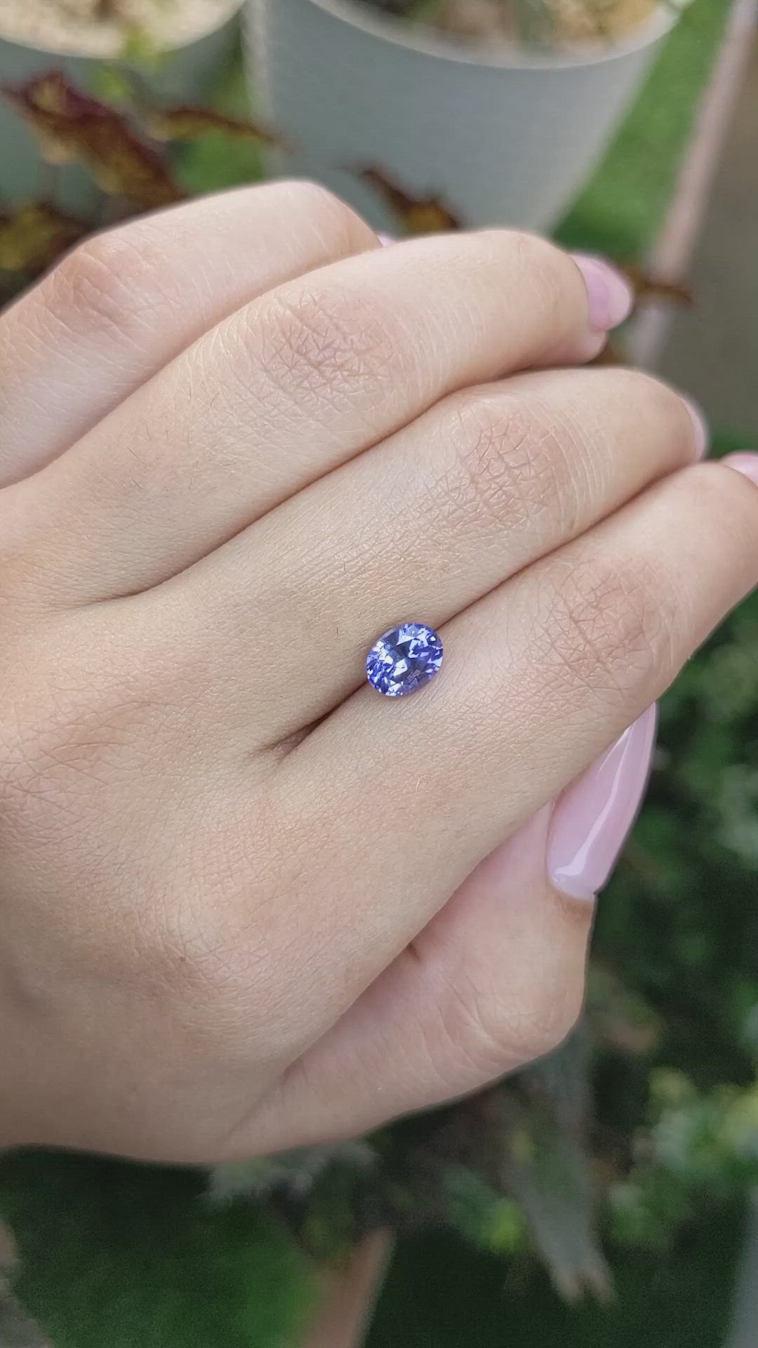 1.43 Ct. Violet Sapphire from Ceylon (Sri Lanka) Size Video