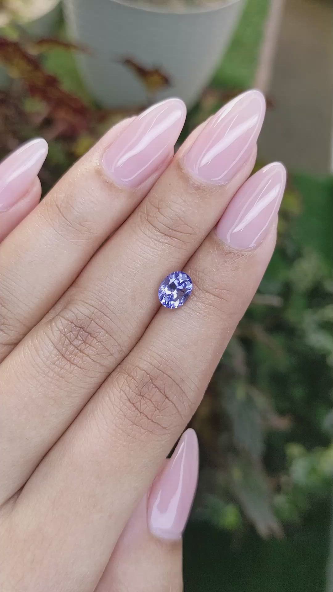 1.43 Ct. Violet Sapphire from Ceylon (Sri Lanka) Size Video