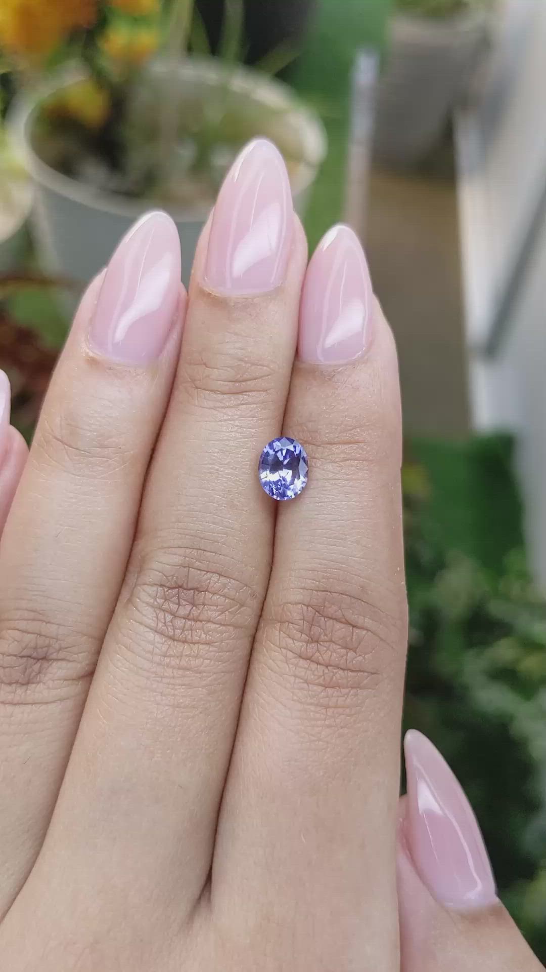 1.43 Ct. Violet Sapphire from Ceylon (Sri Lanka) Size Video
