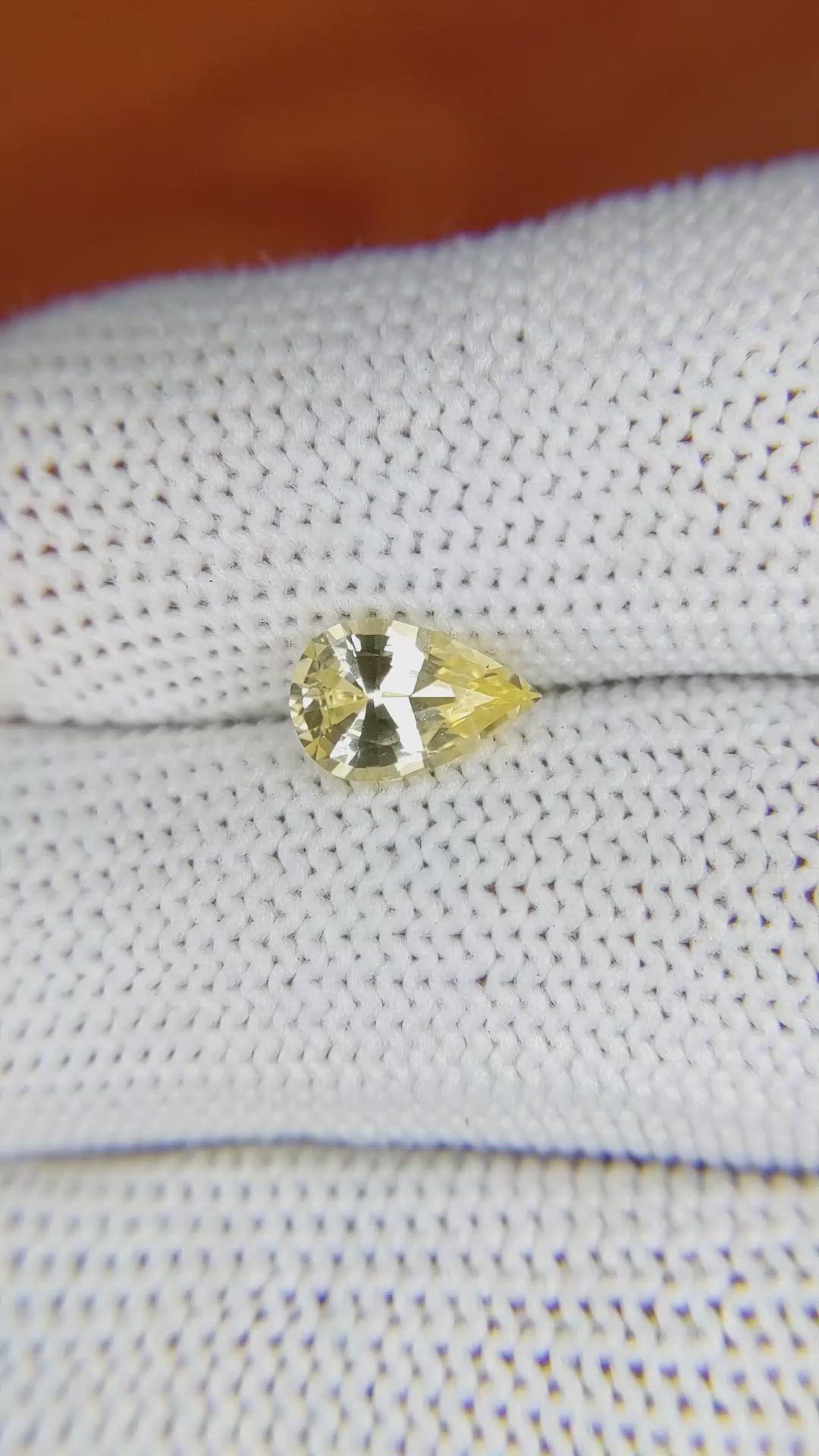 1.21 Ct. Yellow Sapphire from Ceylon (Sri Lanka) Size Video