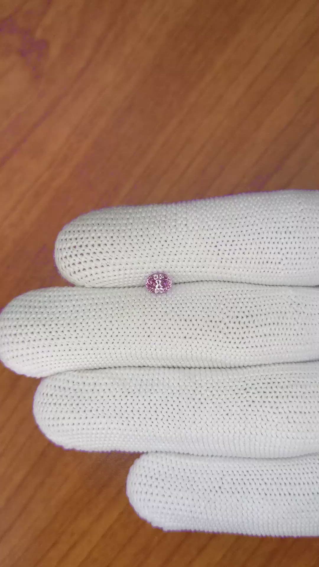 0.59 Ct. Pinkish Purple Sapphire from Ceylon (Sri Lanka) Size Video