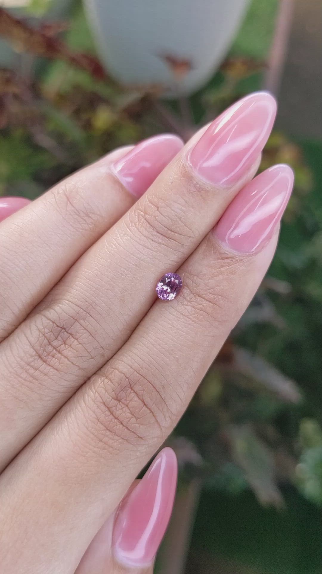 0.59 Ct. Pinkish Purple Sapphire from Ceylon (Sri Lanka) Size Video