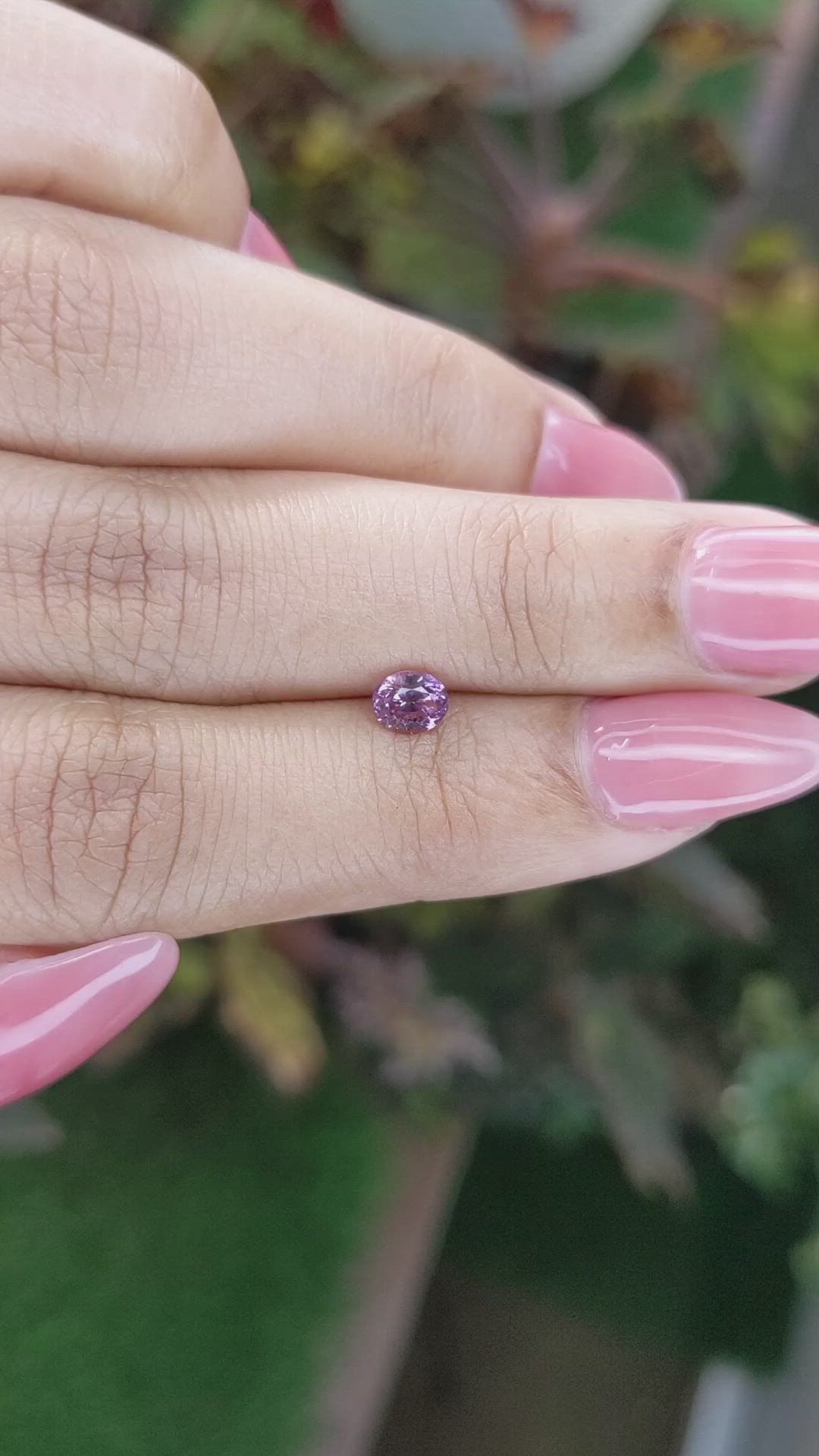 0.59 Ct. Pinkish Purple Sapphire from Ceylon (Sri Lanka) Size Video