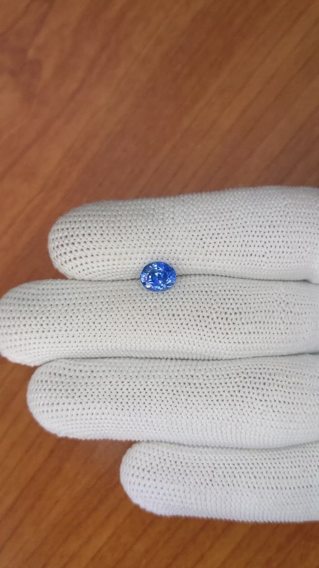 1.62 Ct. Blue Sapphire from Ceylon (Sri Lanka) Size Video