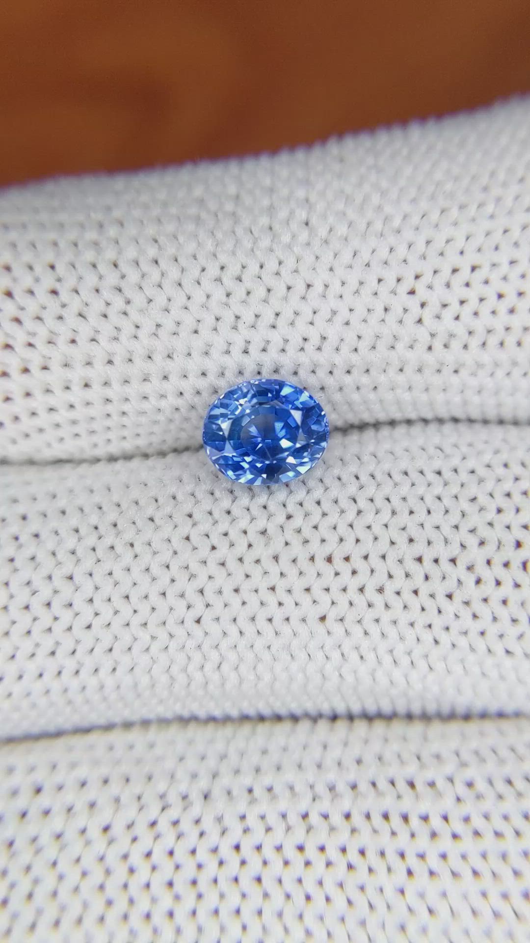1.62 Ct. Blue Sapphire from Ceylon (Sri Lanka) Size Video