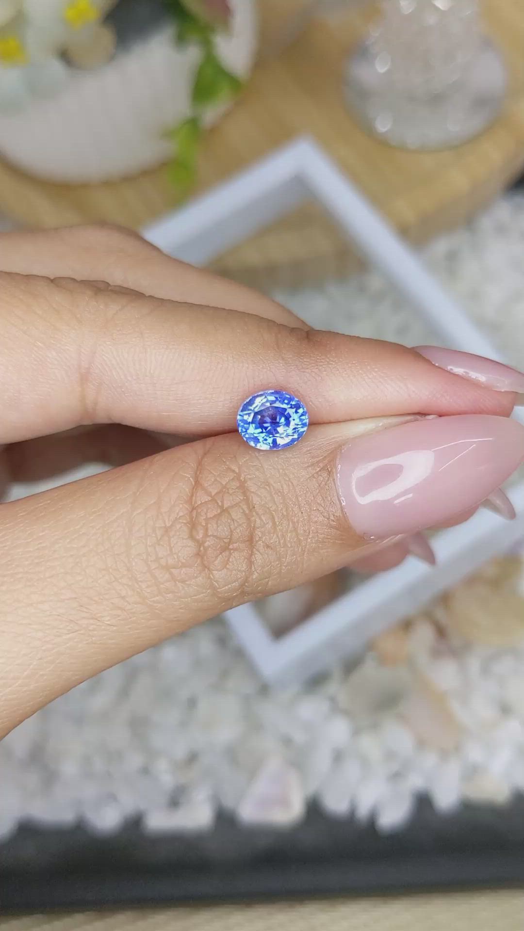 1.62 Ct. Blue Sapphire from Ceylon (Sri Lanka) Size Video