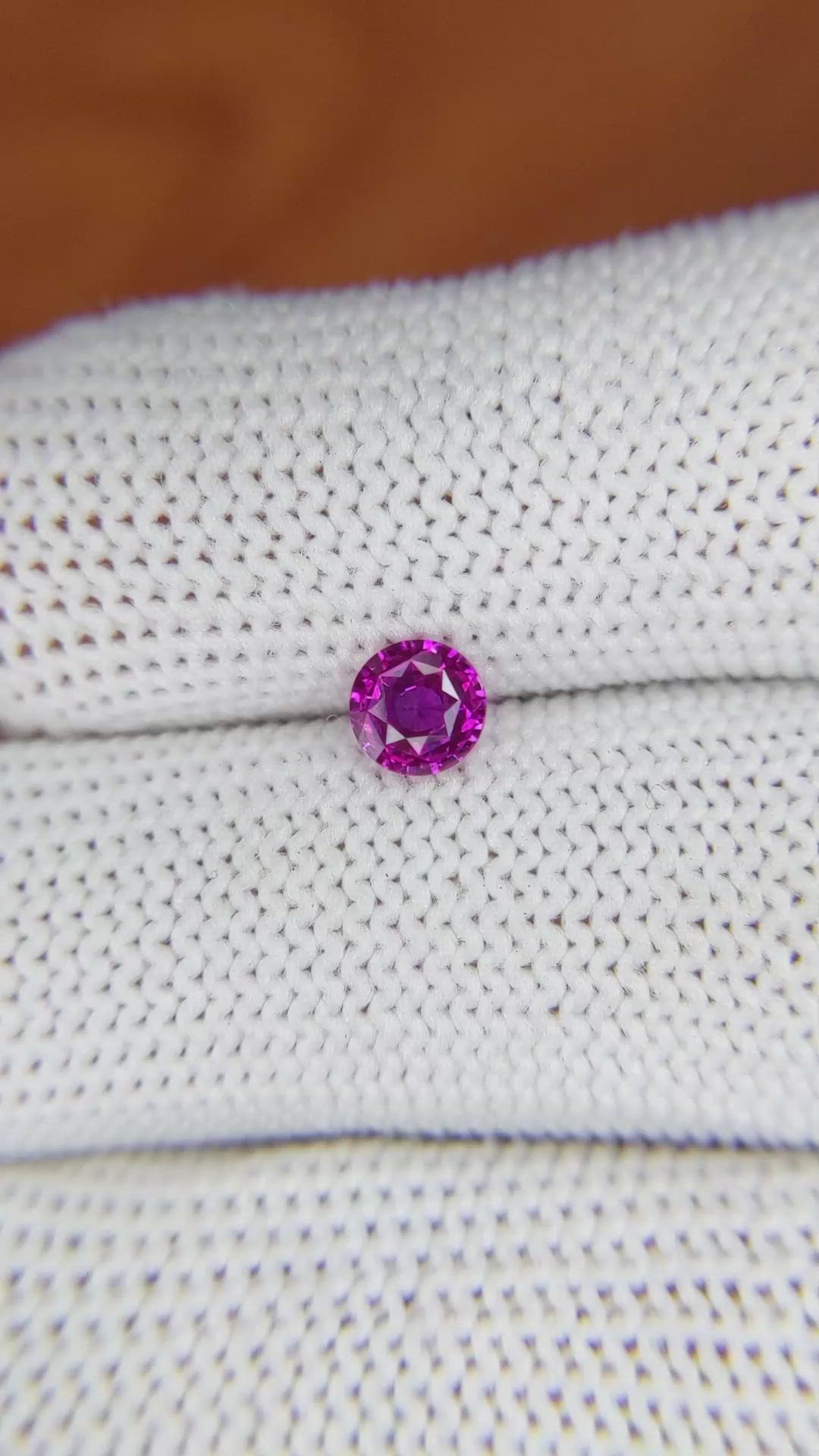0.57 Ct. Purplish Pink Sapphire from Ceylon (Sri Lanka) Size Video