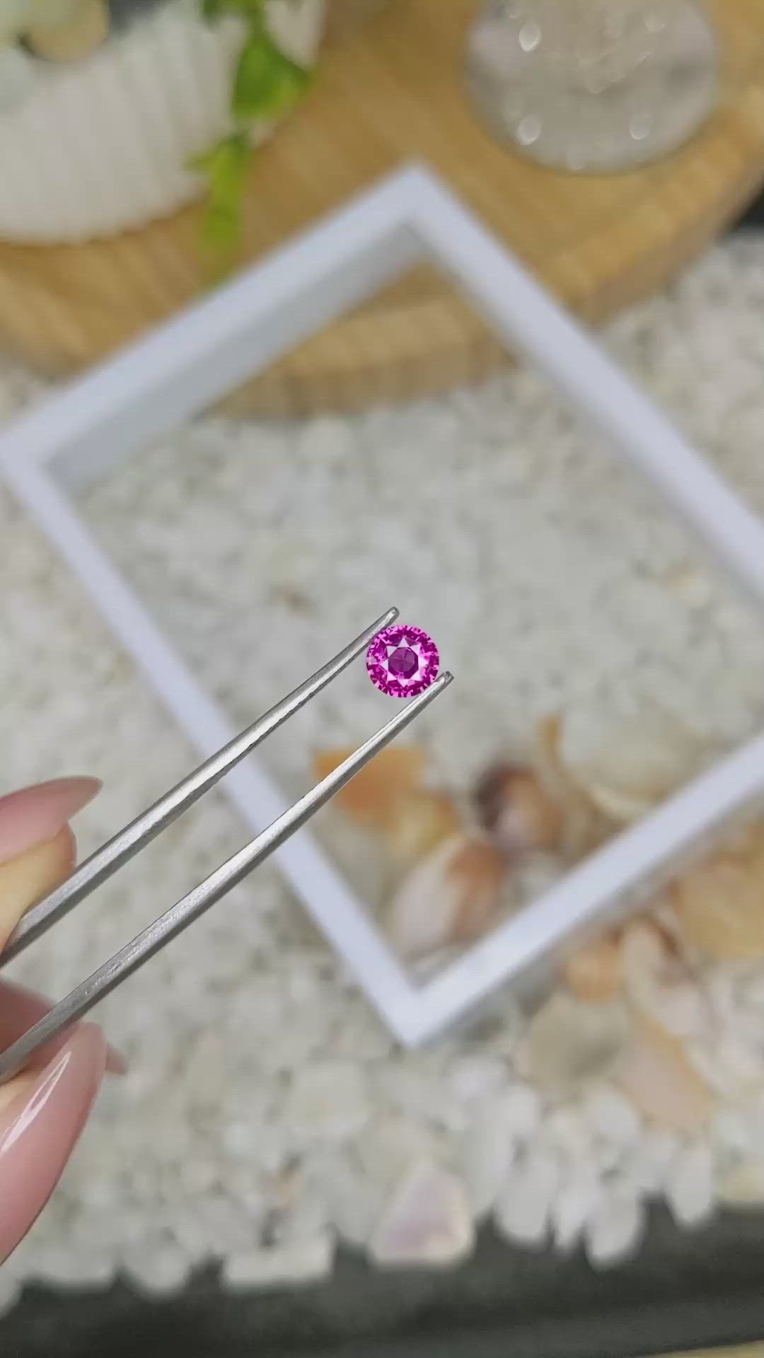 0.57 Ct. Purplish Pink Sapphire from Ceylon (Sri Lanka) Size Video