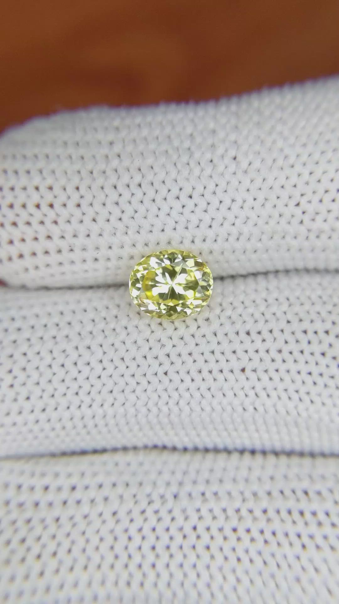 1.54 Ct. Yellow Sapphire from Ceylon (Sri Lanka) Size Video