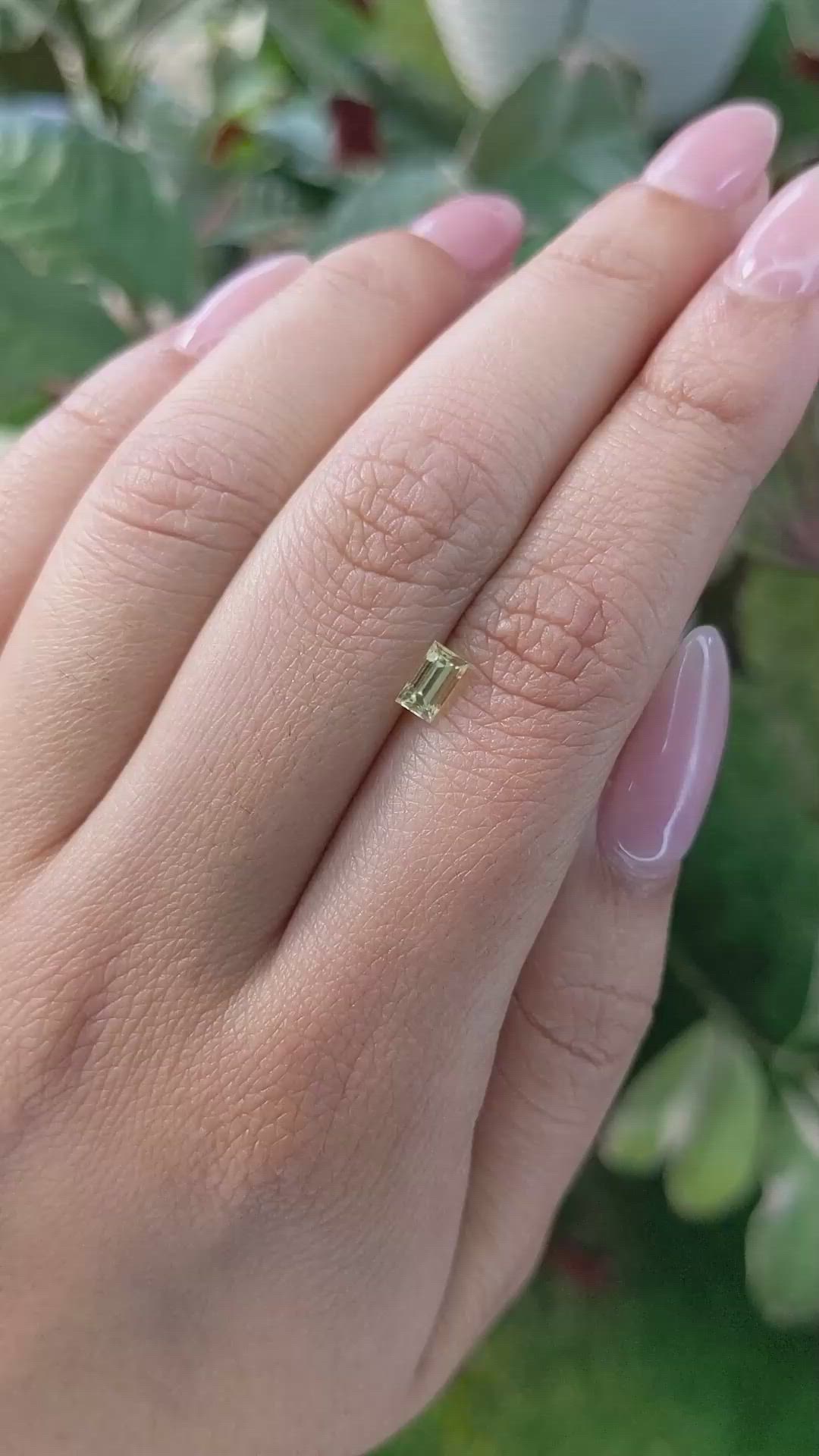 0.67 Ct. Yellow Sapphire from Ceylon (Sri Lanka) Size Video