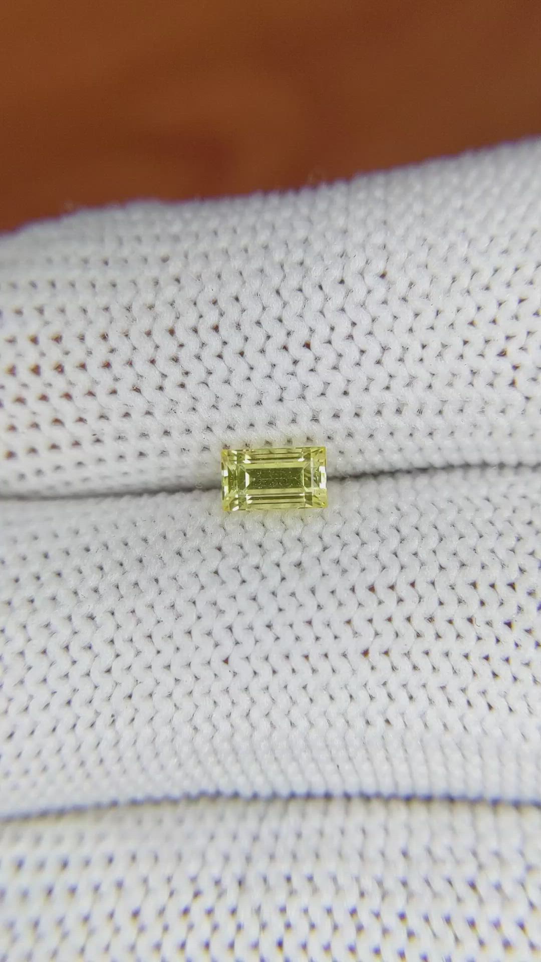 0.67 Ct. Yellow Sapphire from Ceylon (Sri Lanka) Size Video