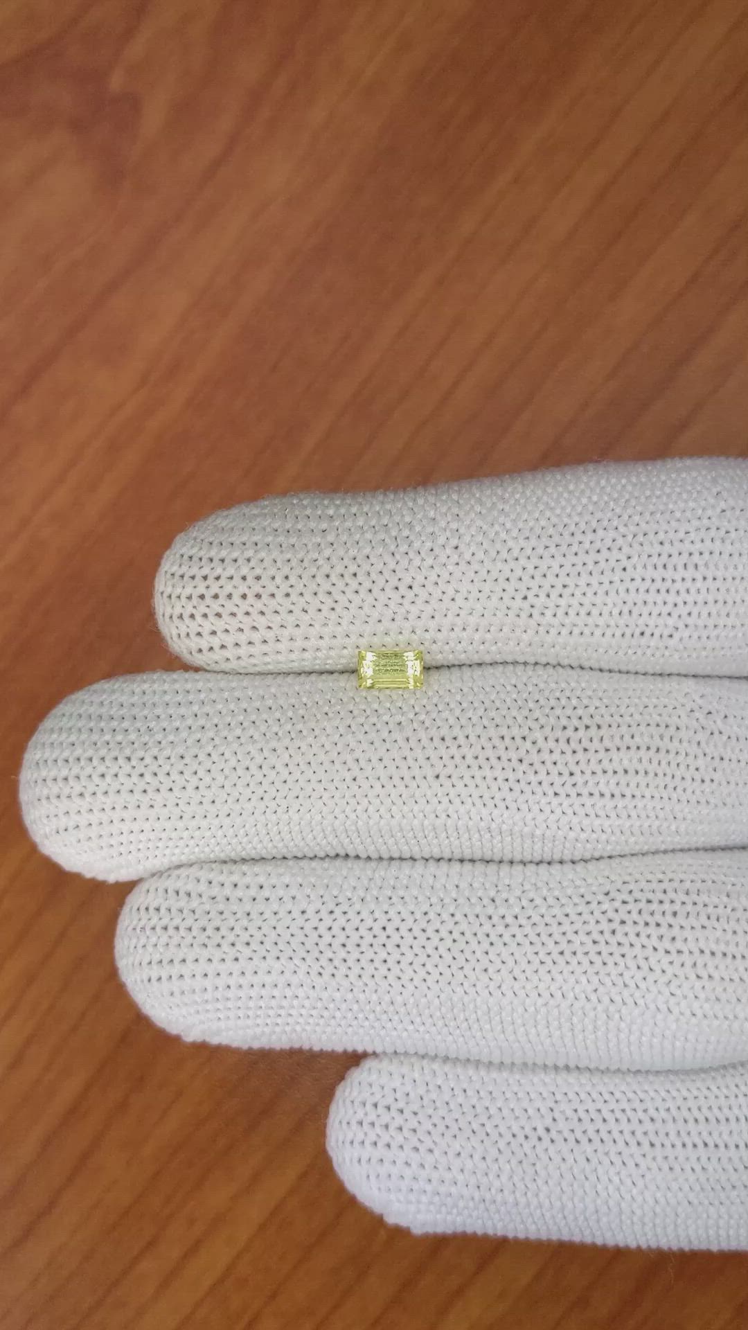 0.67 Ct. Yellow Sapphire from Ceylon (Sri Lanka) Size Video