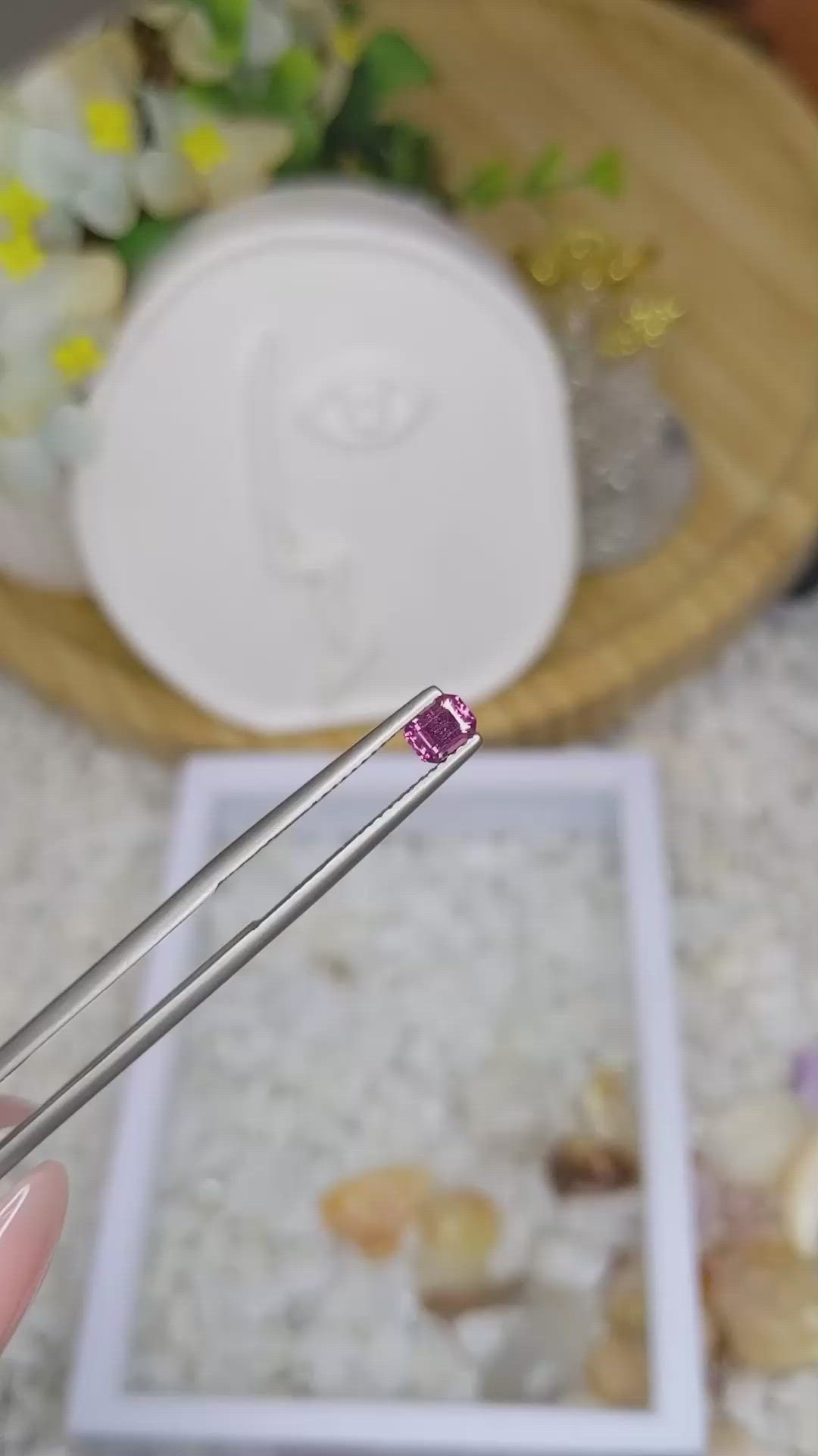 0.49 Ct. Pinkish Purple Sapphire from Ceylon (Sri Lanka) Size Video
