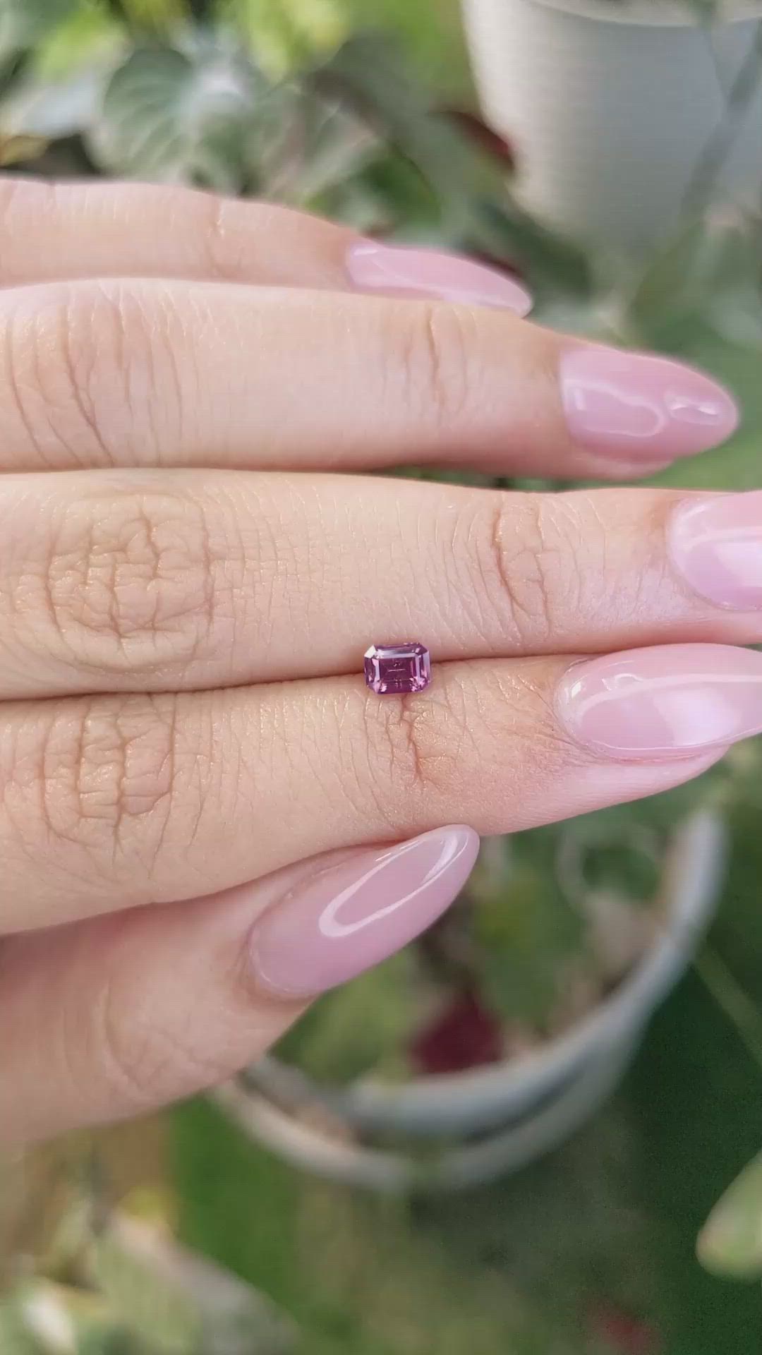 0.49 Ct. Pinkish Purple Sapphire from Ceylon (Sri Lanka) Size Video