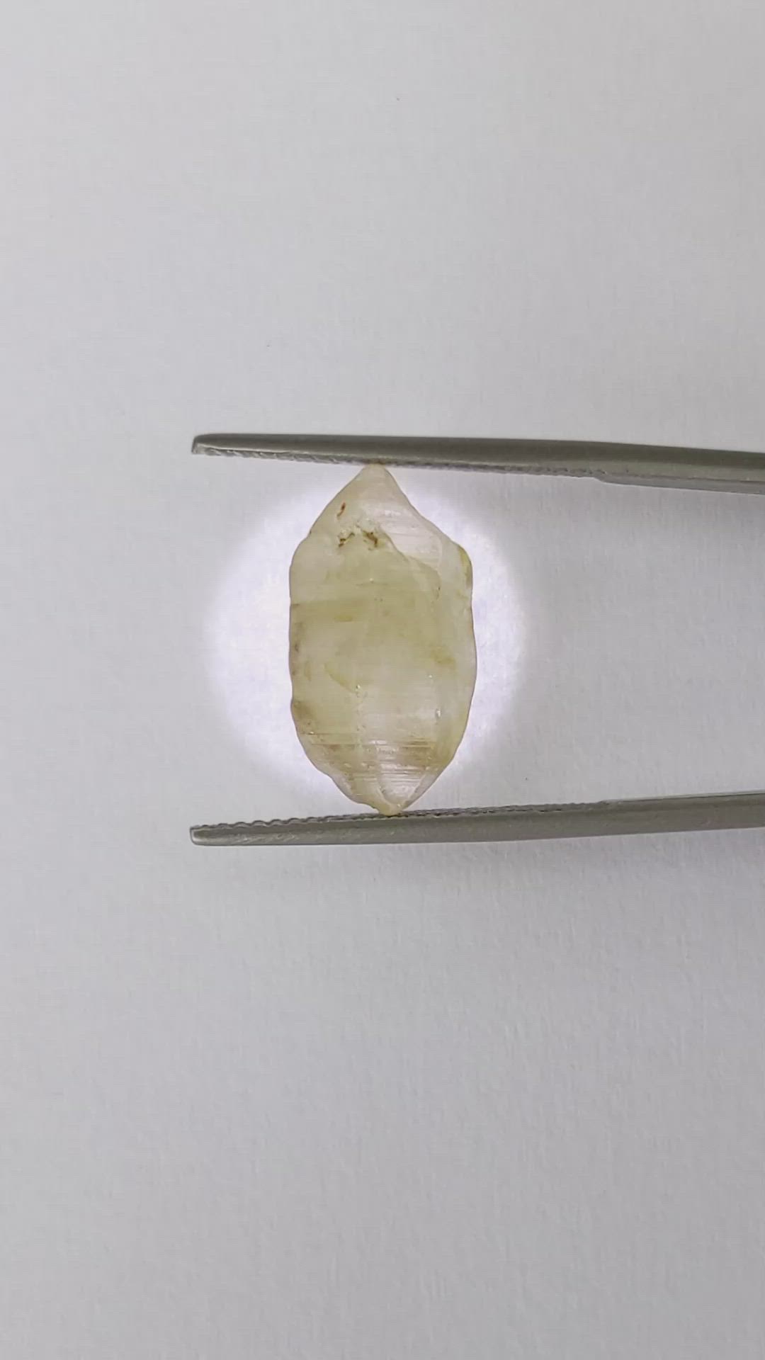 12.88 Ct. Yellow Rough Sapphire from Ceylon (Sri Lanka) Size Video