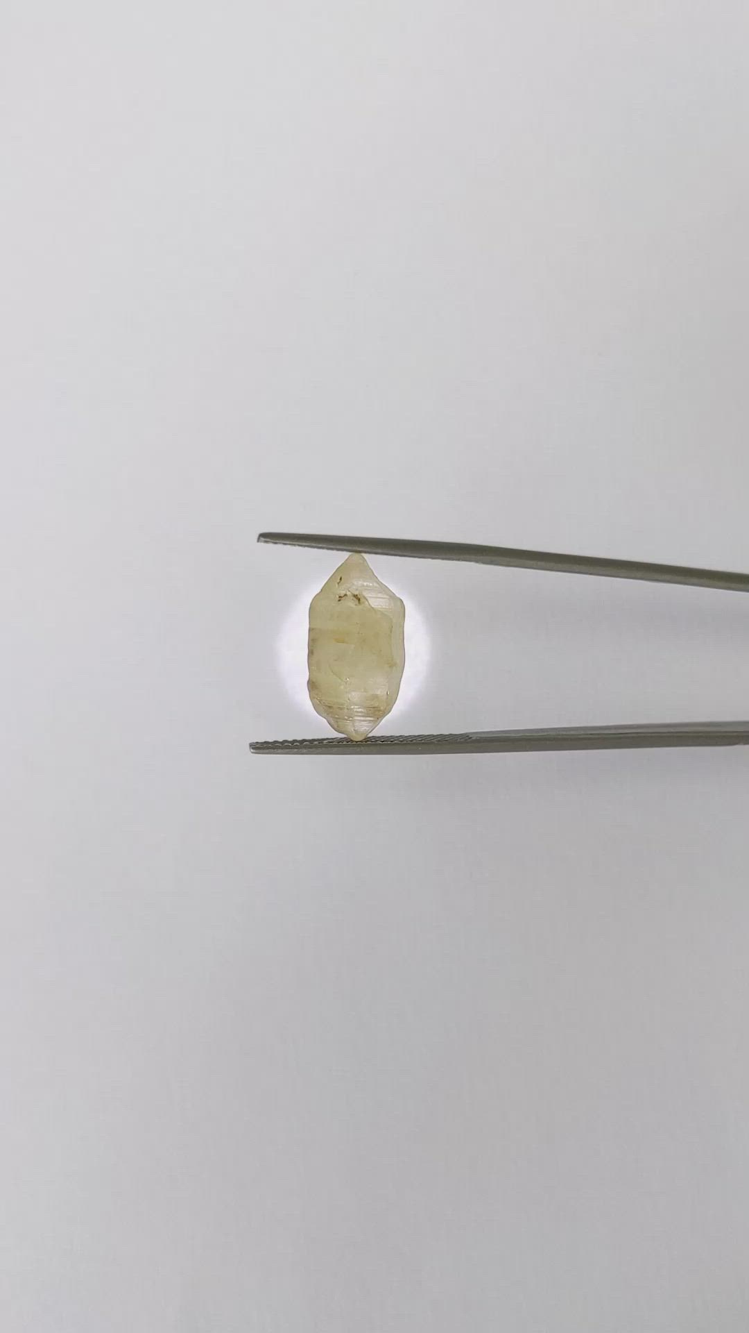 12.88 Ct. Yellow Rough Sapphire from Ceylon (Sri Lanka) Size Video