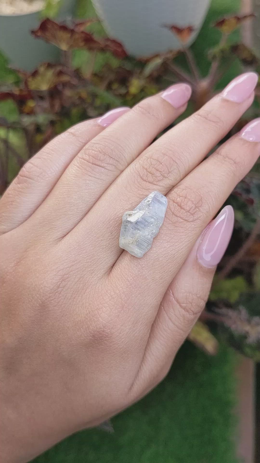 19.41 Ct. Blue Sapphire Crystal from Ceylon (Sri Lanka) Size Video