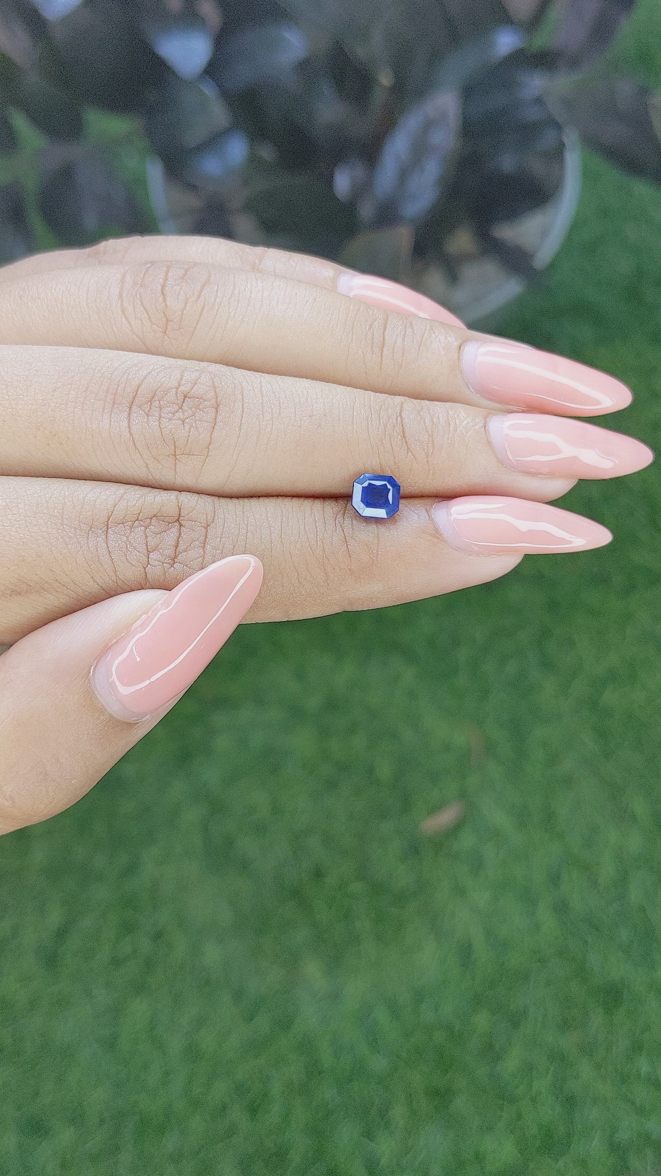 1.08 Ct. Blue Sapphire from Ceylon (Sri Lanka) Size Video