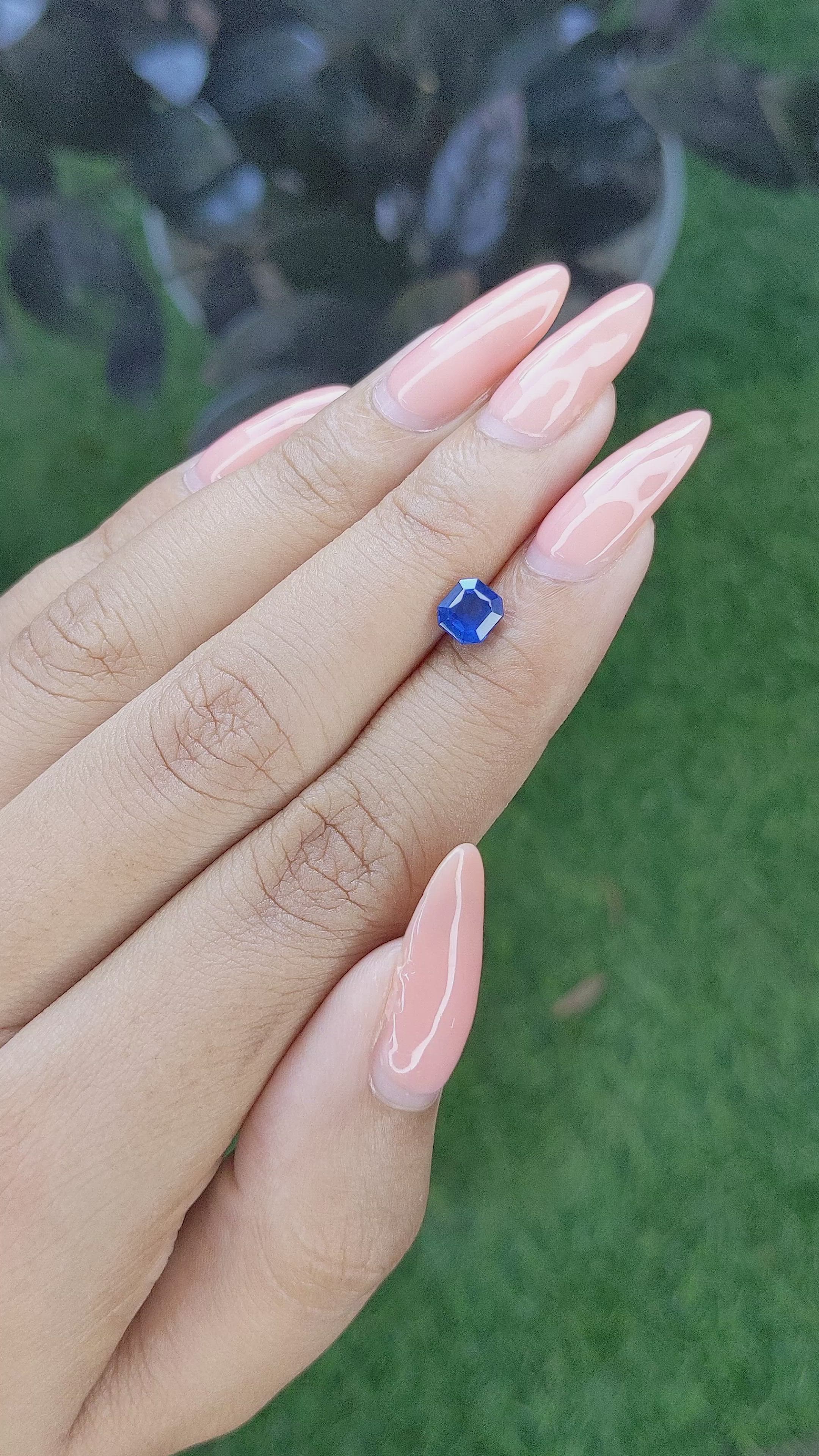 1.08 Ct. Blue Sapphire from Ceylon (Sri Lanka) Size Video