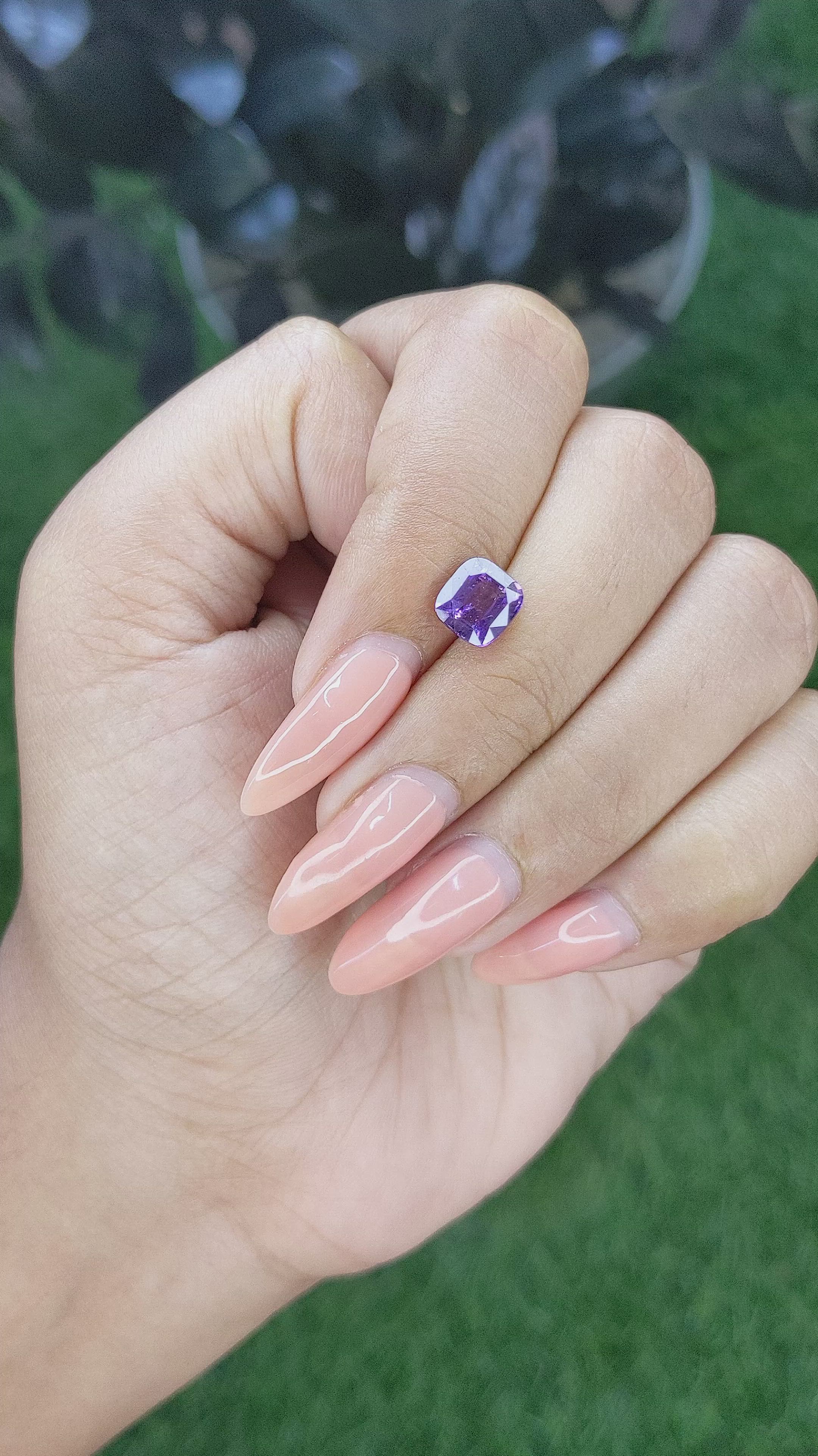 2.11 Ct. Purple Sapphire from Ceylon (Sri Lanka) Size Video