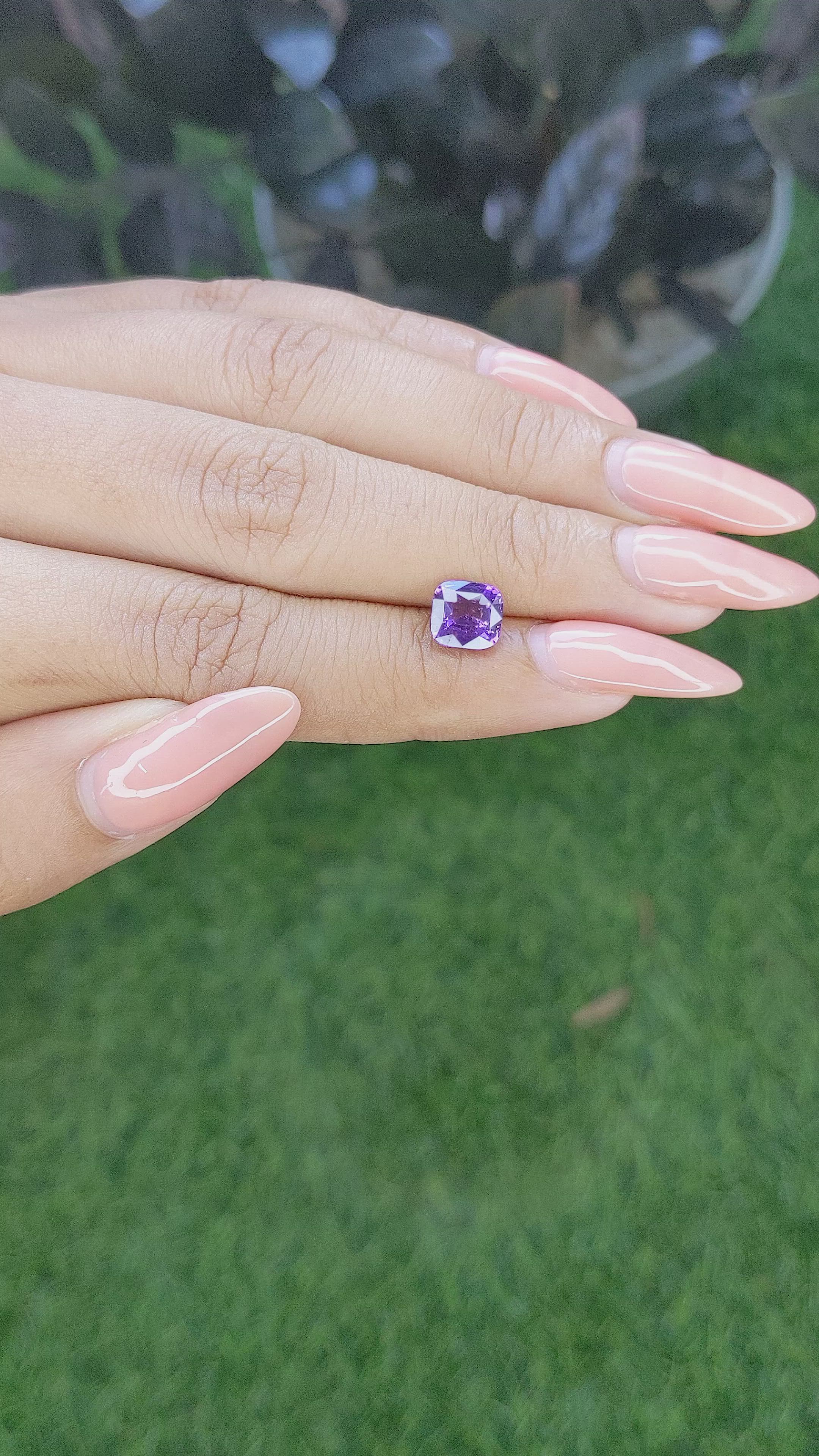 2.11 Ct. Purple Sapphire from Ceylon (Sri Lanka) Size Video