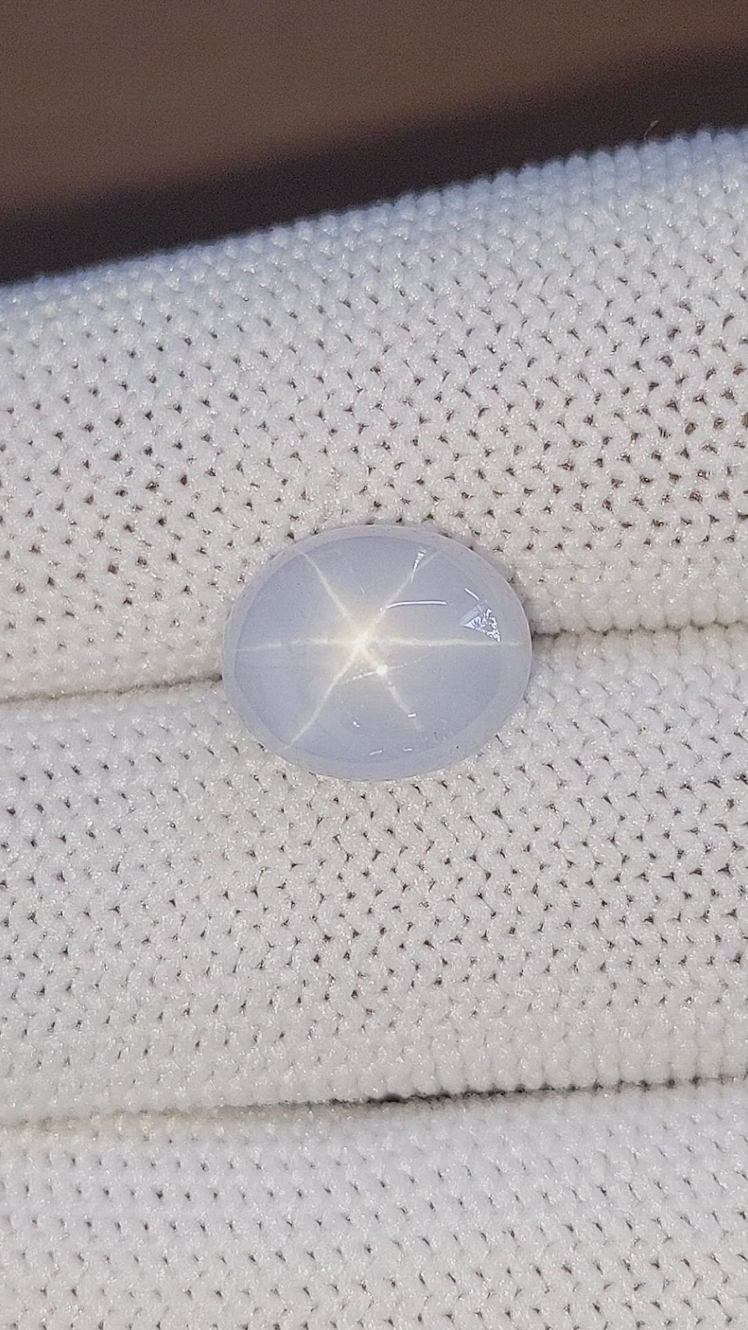 9.49 Ct. White Star Sapphire from Ceylon (Sri Lanka) Size Video