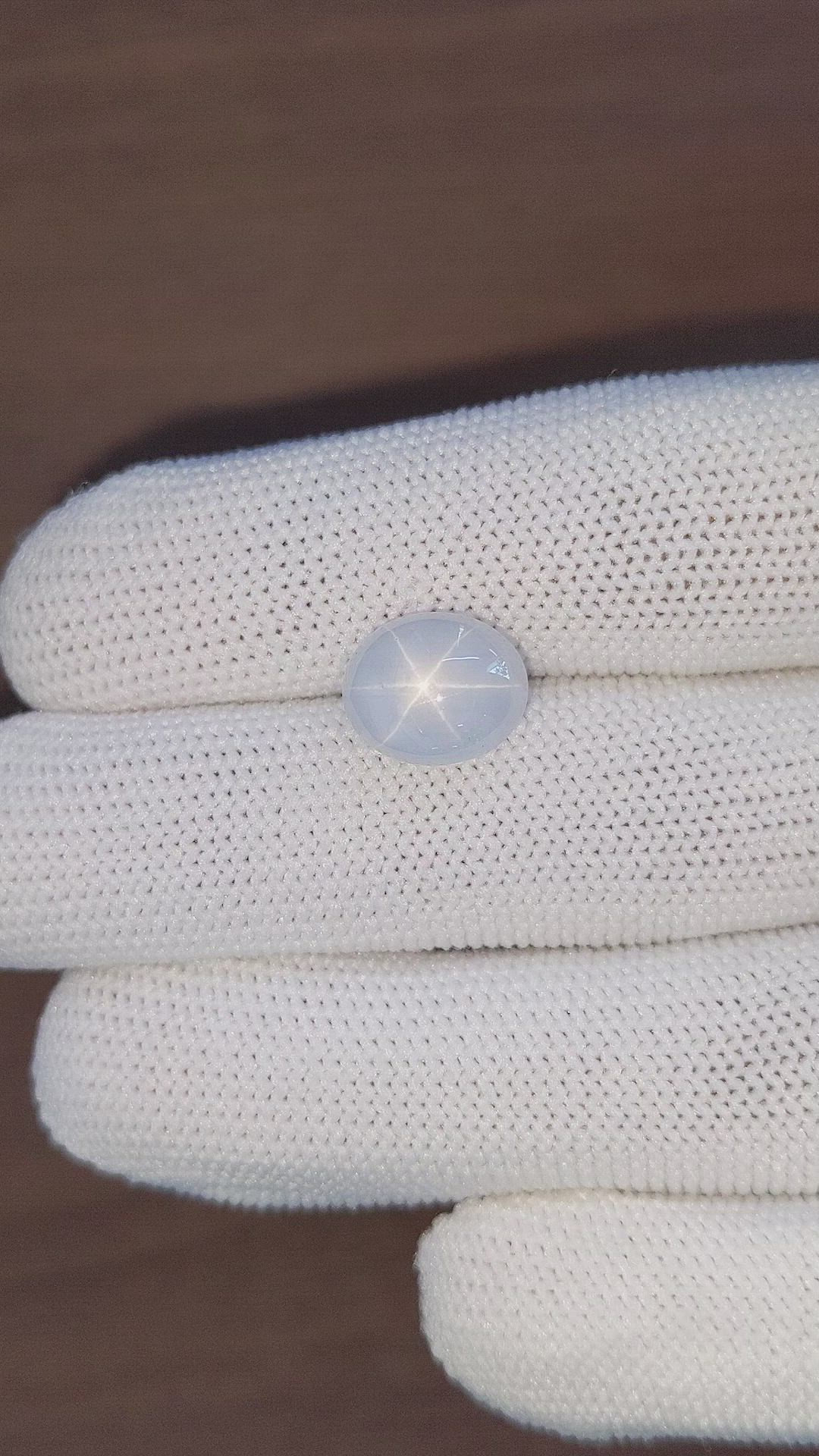 9.49 Ct. White Star Sapphire from Ceylon (Sri Lanka) Size Video