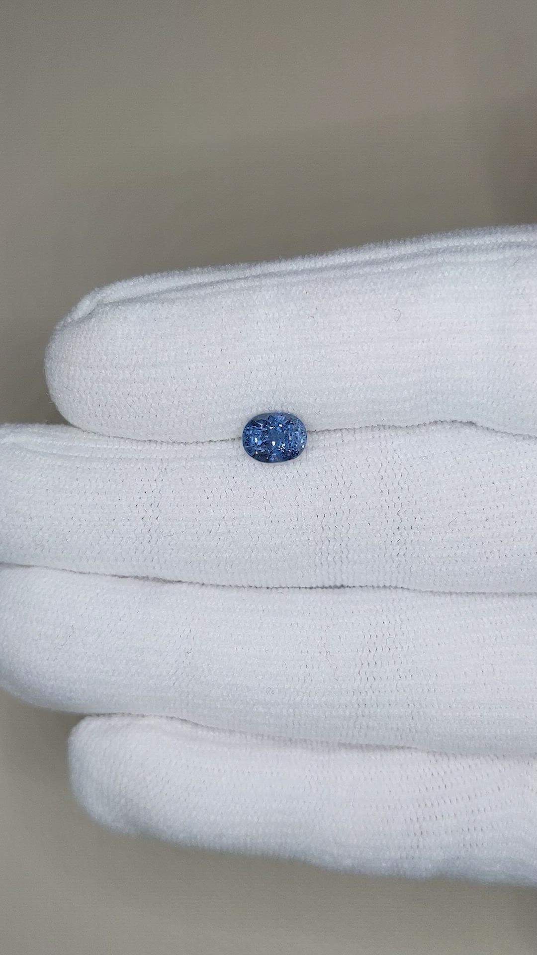 1.44 Ct. Blue Sapphire from Ceylon (Sri Lanka) Size Video