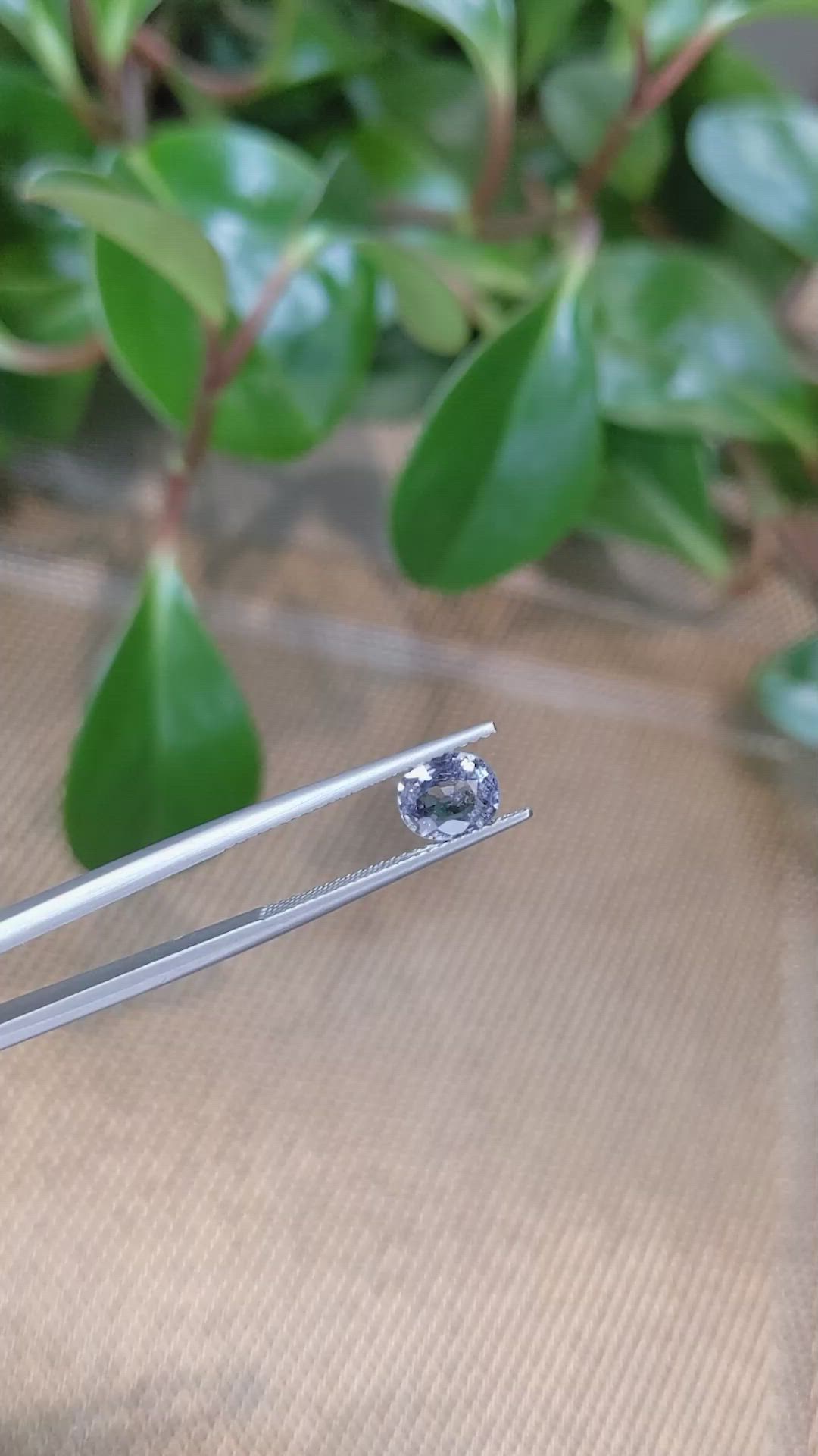 1.31 Ct. Greyish Blue Sapphire from Ceylon (Sri Lanka) Size Video
