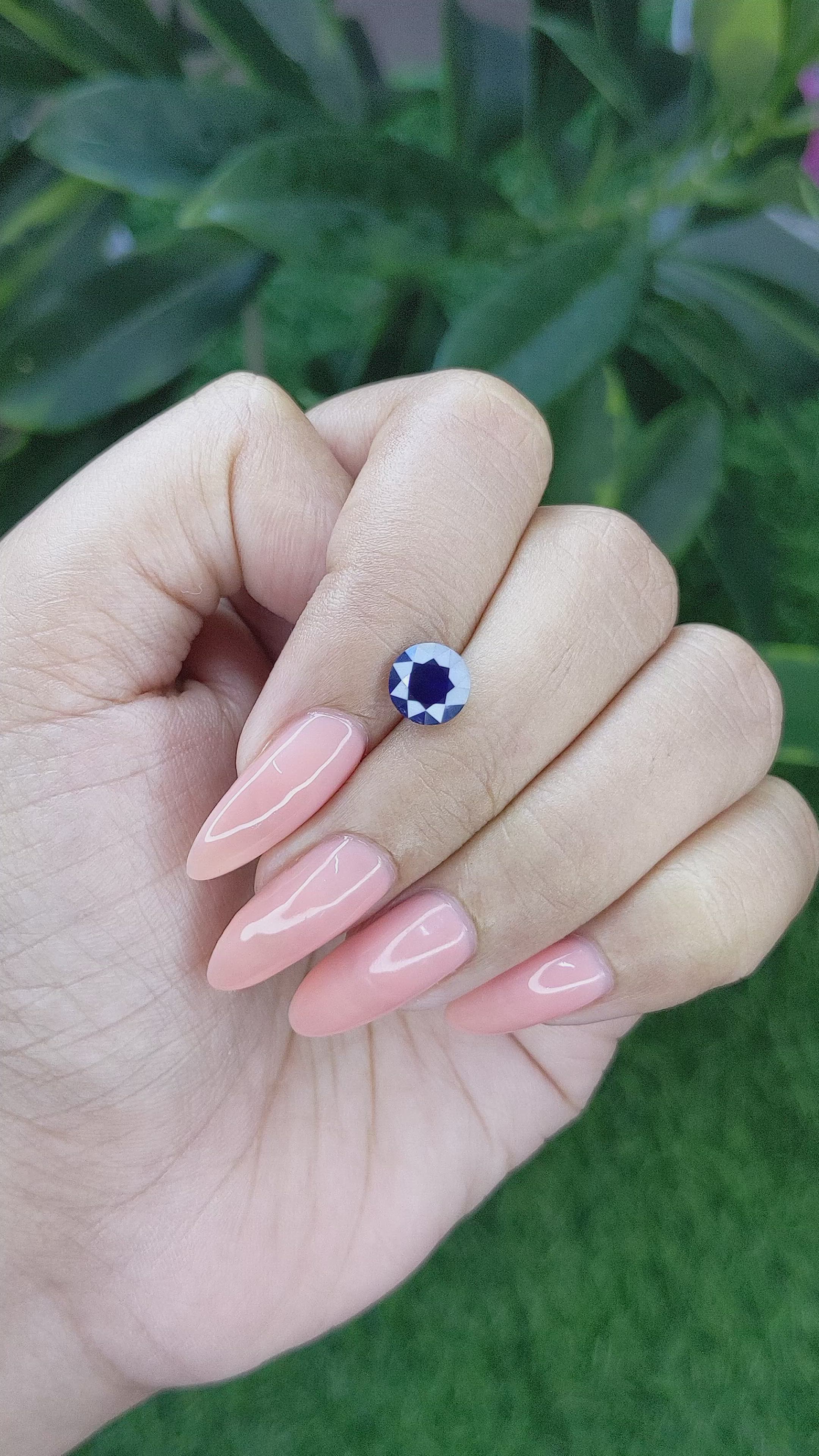 1.61 Ct. Blue Sapphire from Ceylon (Sri Lanka) Size Video