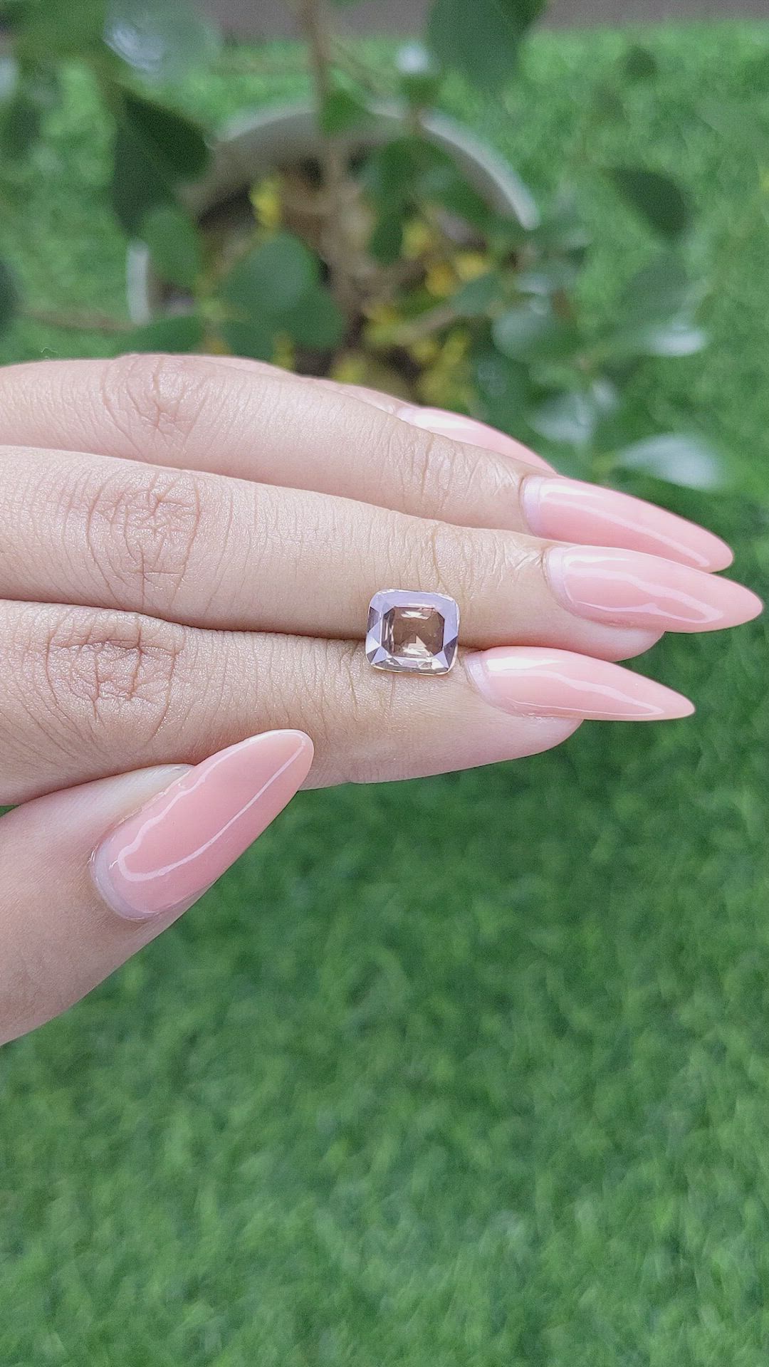2.60 Ct. Pinkish Brown Sapphire from Ceylon (Sri Lanka) Size Video