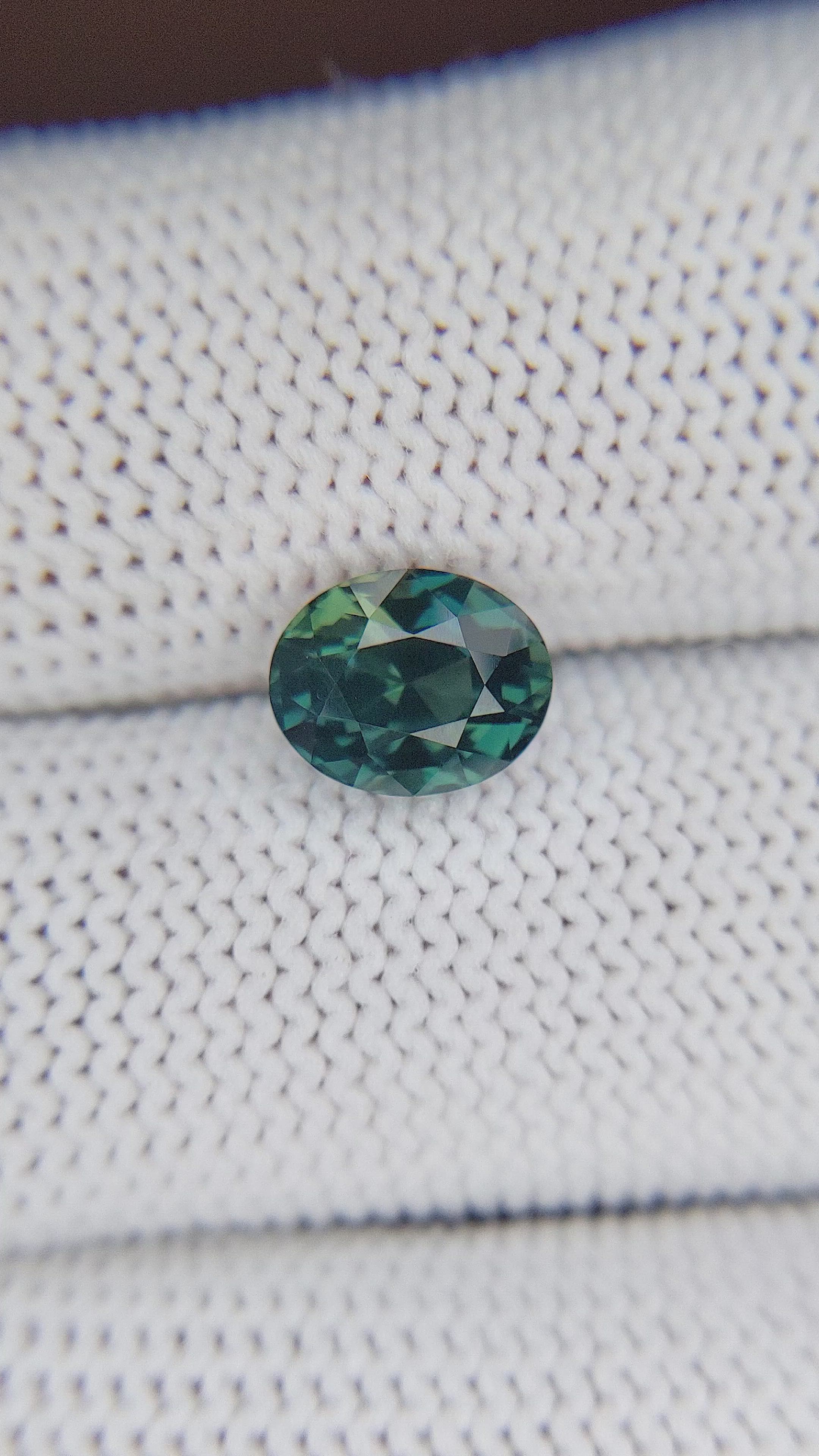 2.59 Ct. Bluish Green Sapphire from Ceylon (Sri Lanka) Size Video