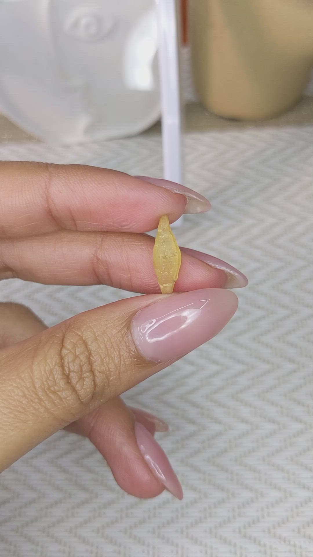 2.90 Ct. Yellow Rough Sapphire Crystal from Ceylon (Sri Lanka) Size Video