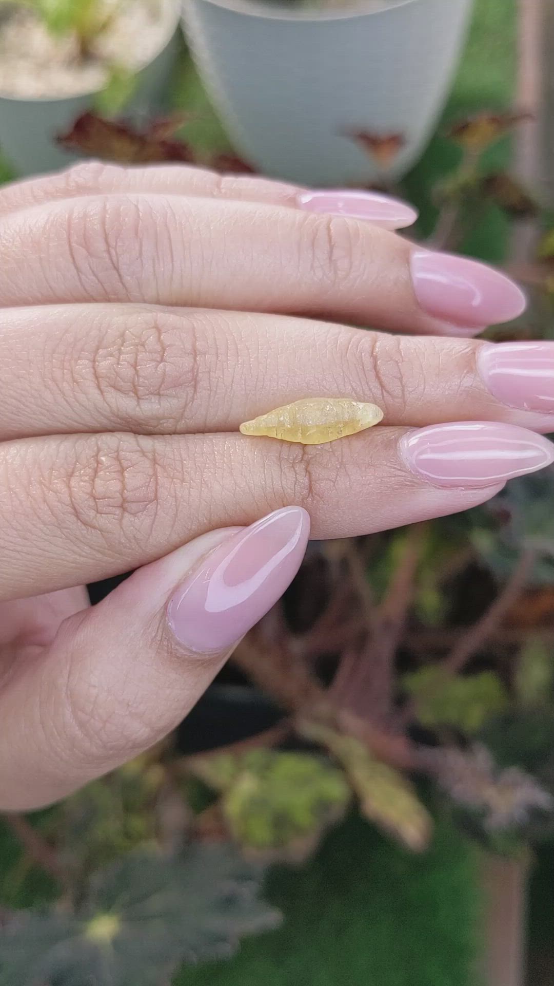 2.90 Ct. Yellow Rough Sapphire Crystal from Ceylon (Sri Lanka) Size Video