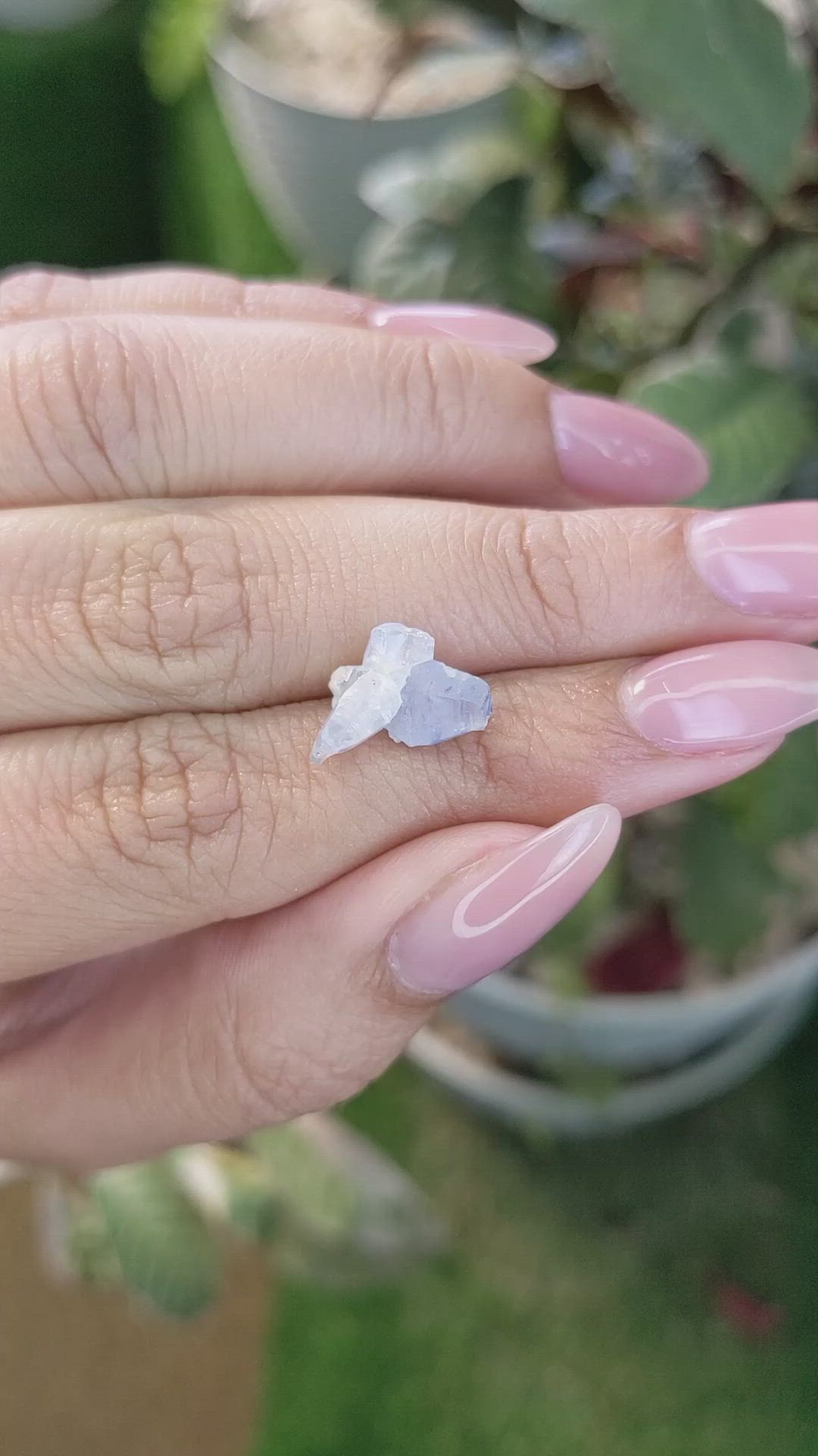 4.09 Ct. Blue Rough Sapphire Crystal from Ceylon (Sri Lanka) Size Video